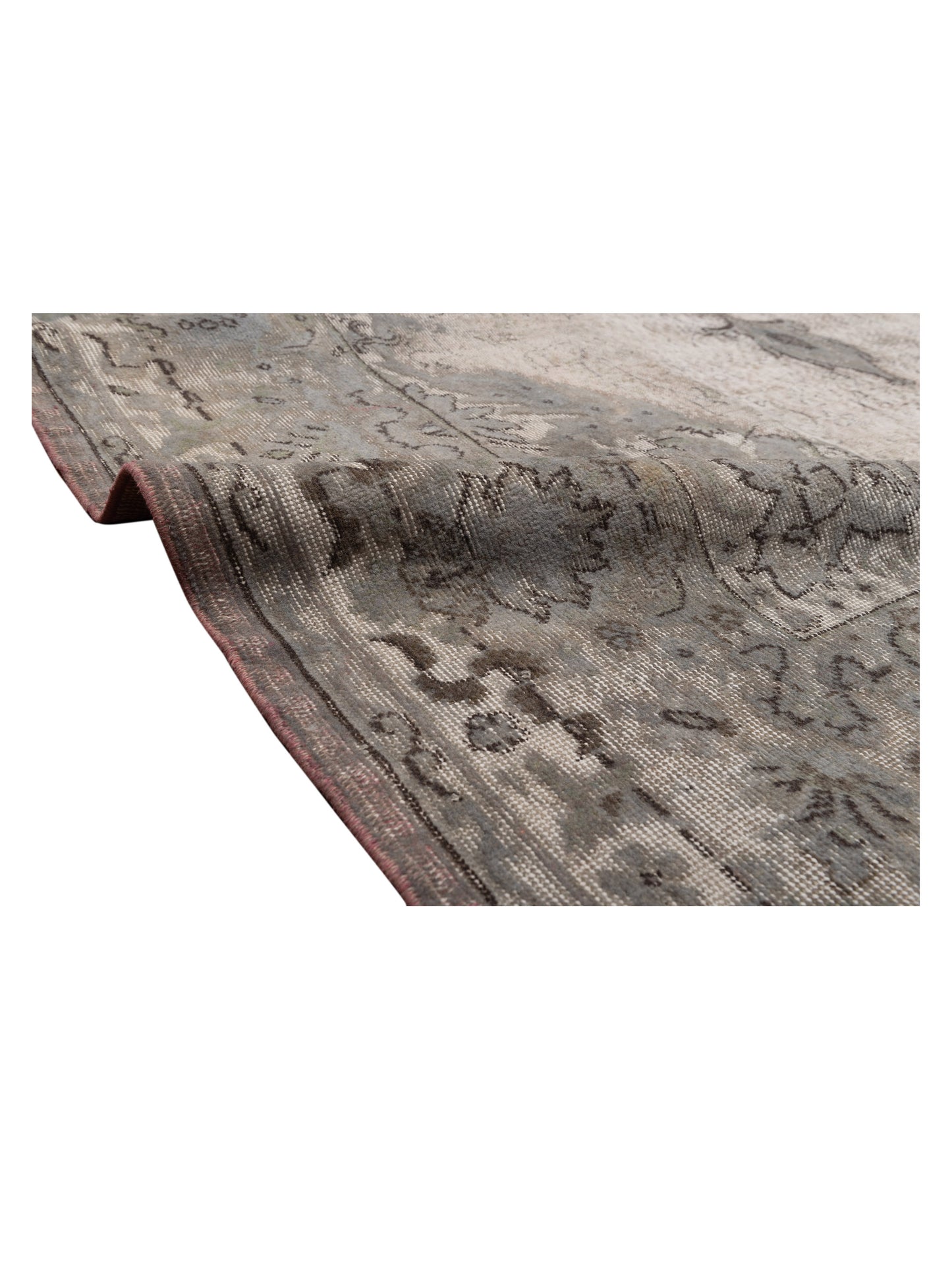 Vintage 124289 Light Gray 7.7x11.5 Hand Knotted Rug