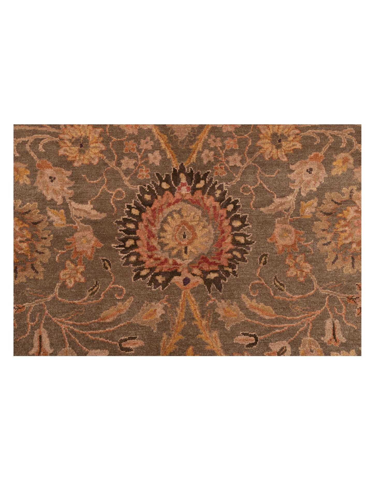 Crown 82697 Teal Blue Gold 9.3x12 Hand Knotted Rug