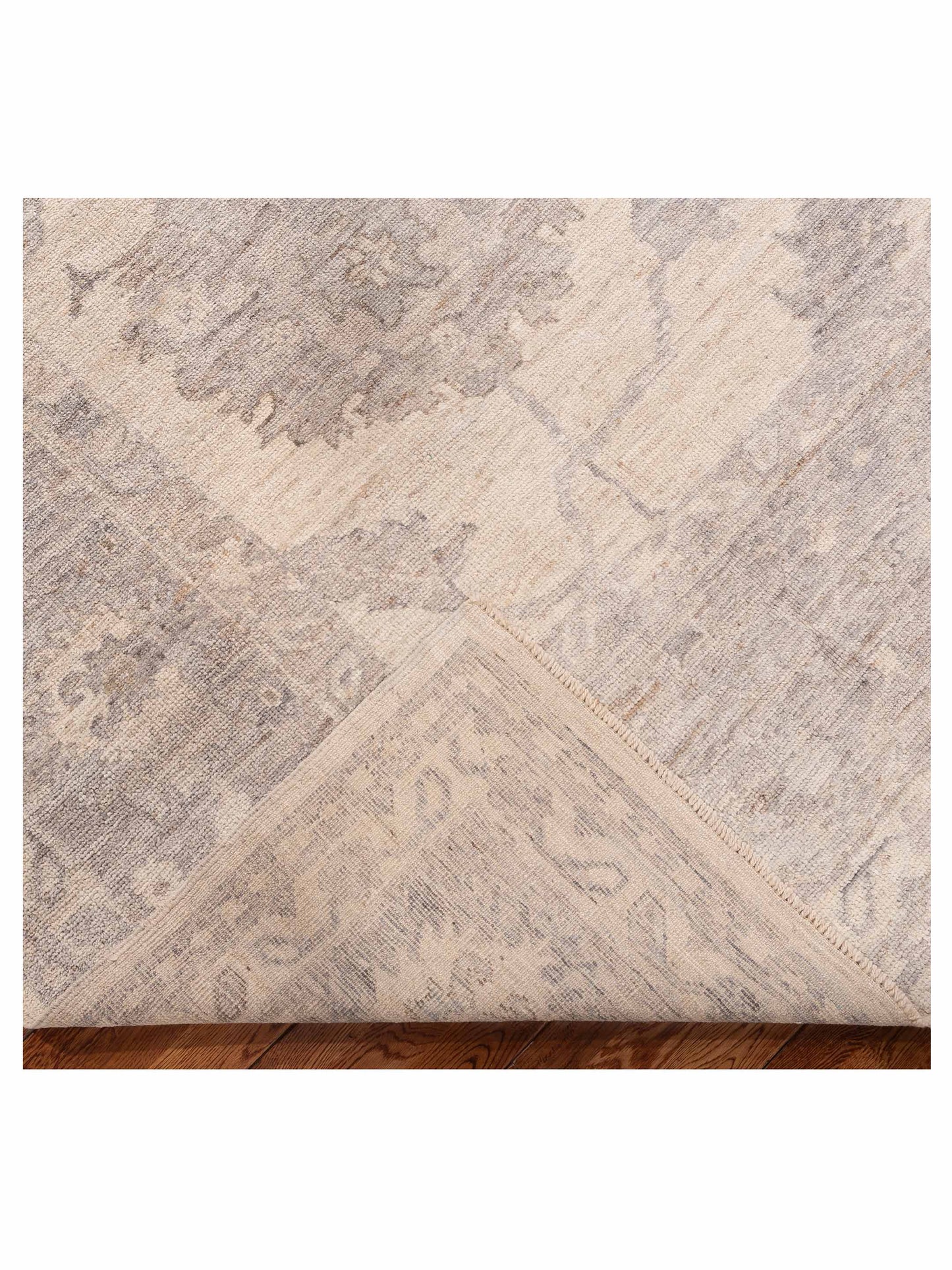 Angora Oushak 156203 Ivory Gray 10.3x13.3 Hand Knotted Rug