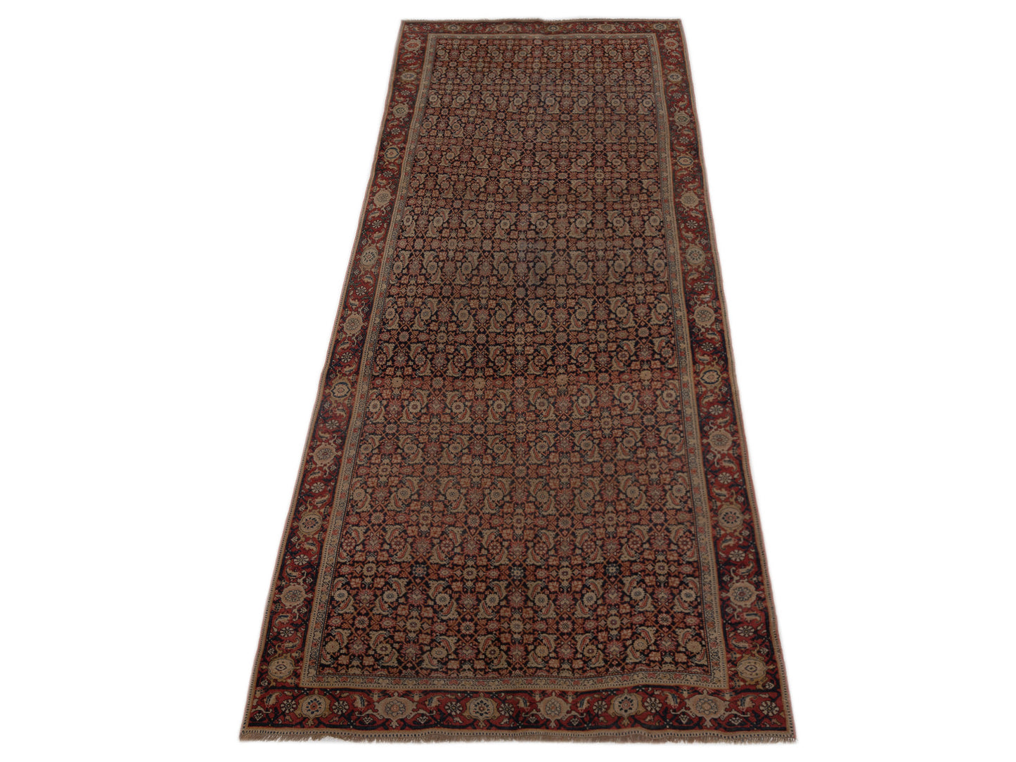 Antique Caucasian 108077 Navy Pink 6.2x14.5 Hand Knotted Rug