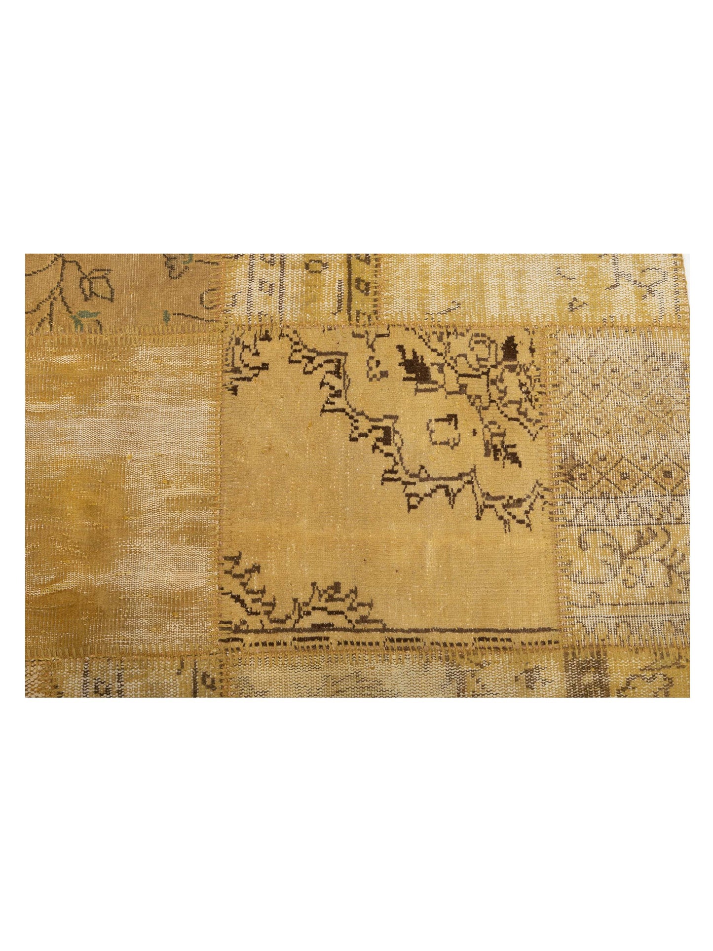 Turkish Vestige Patchwork 131008 Yellow 9x11.11 Hand Knotted Rug