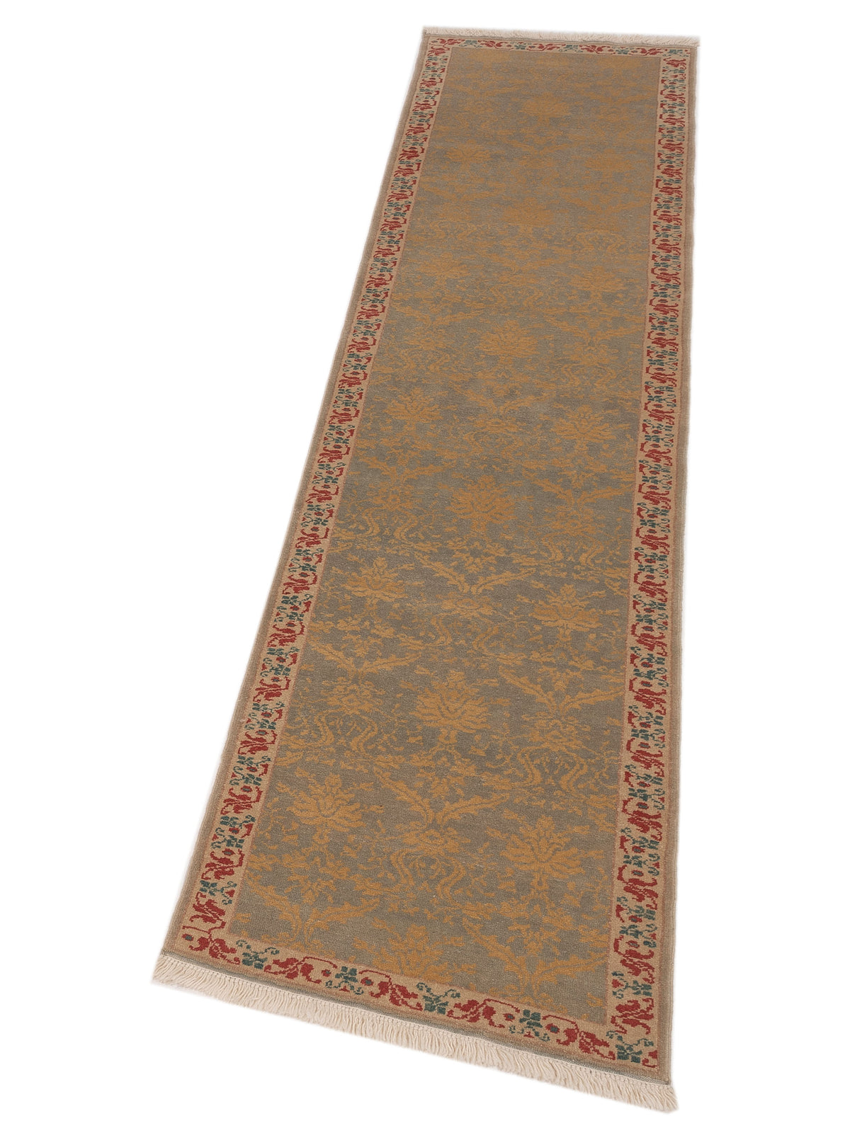 Antique Loom 104572 Light Blue Ivory 2.6x10 Hand Knotted Rug