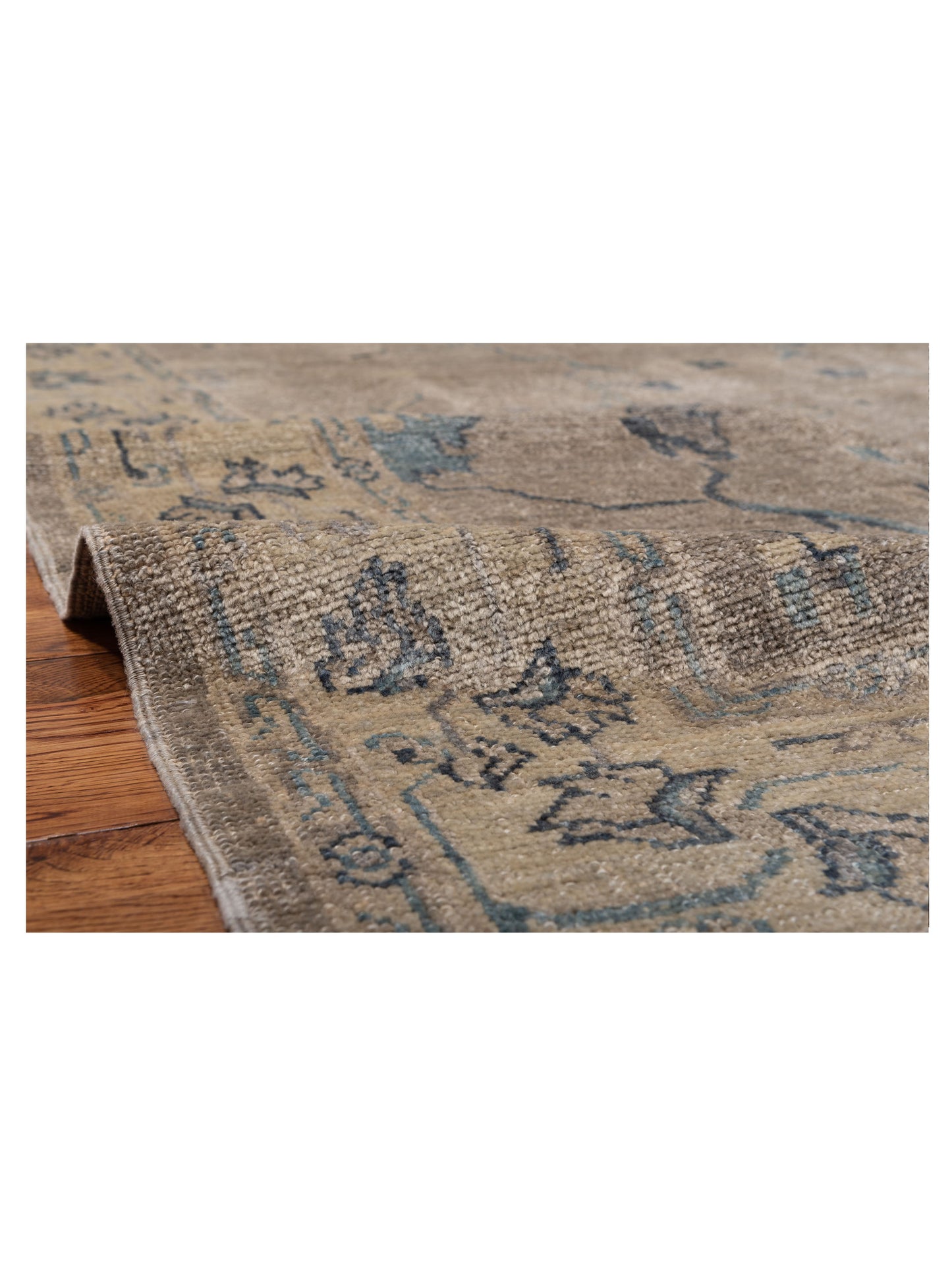Angora Oushak 129108 Gray Silver 6.6x11.8 Hand Knotted Rug