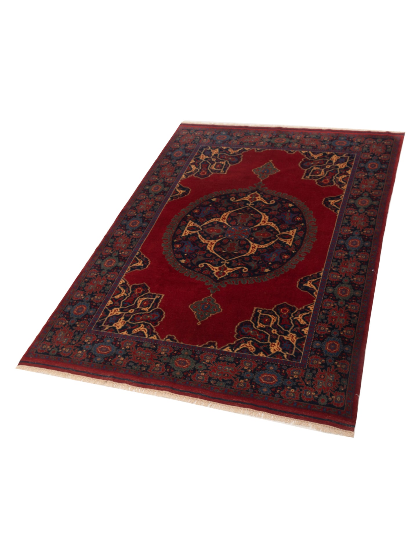 Turkish Shirwan 145125 Red Navy 6.7x9 Hand Knotted Rug