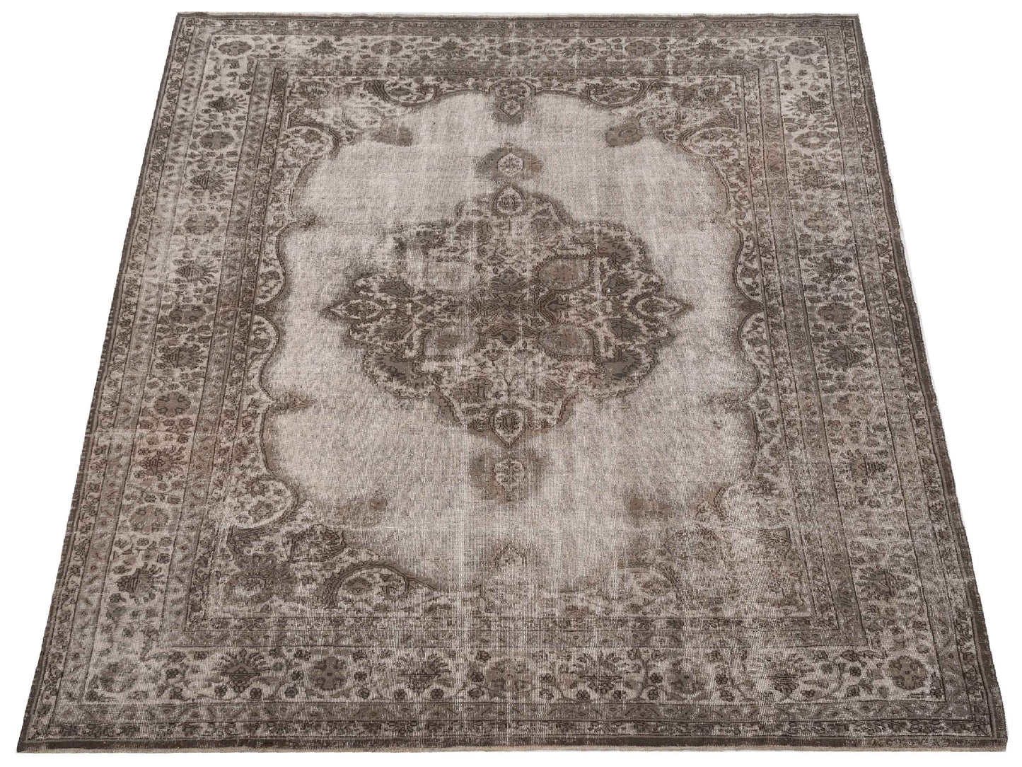 Vintage 122701 Gray 7.10x11.9 Hand Knotted Rug
