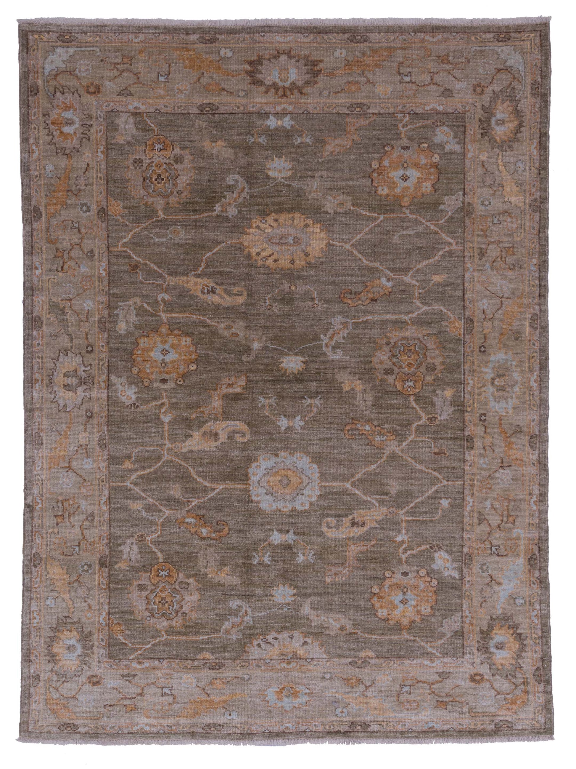 Anadol Angora Oushak  Green Brown Traditional