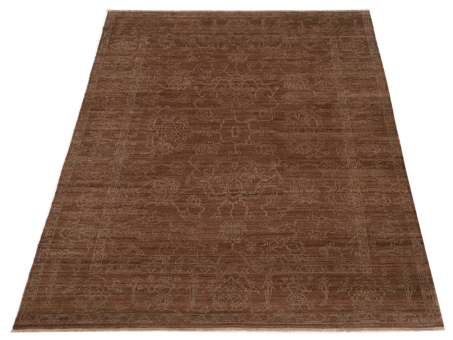 Defne Opal Brown Brown 9x11.10 Hand Knotted Rug