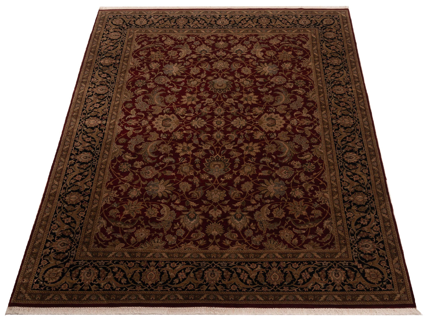 Crown 115745 Red Black 9.1x12.6 Hand Knotted Rug