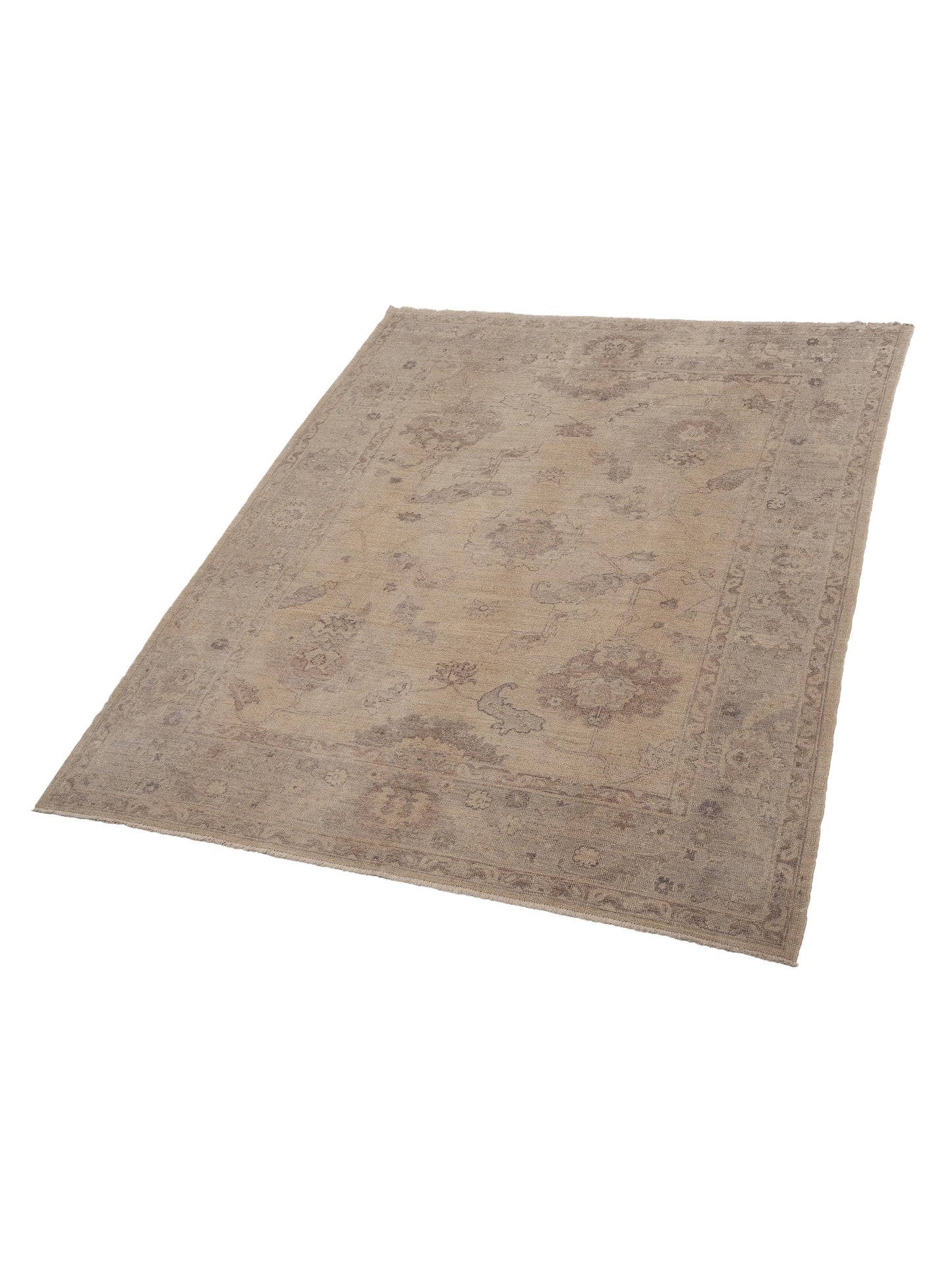 Angora Oushak 120891 Ivory Gray 8.1x9.11 Hand Knotted Rug