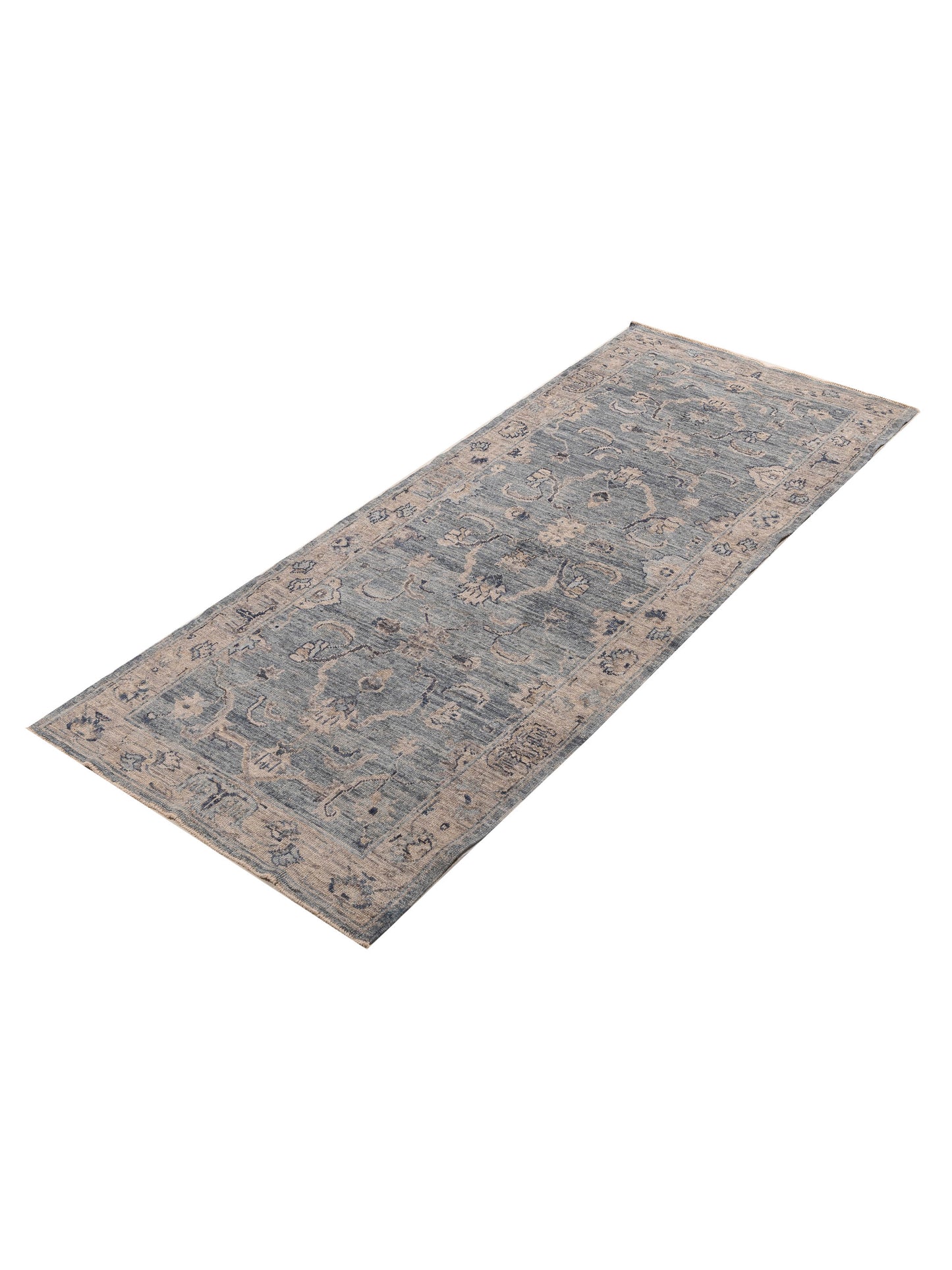 Angora Oushak 156250 Blue Gray 4.1x9.8 Hand Knotted Rug