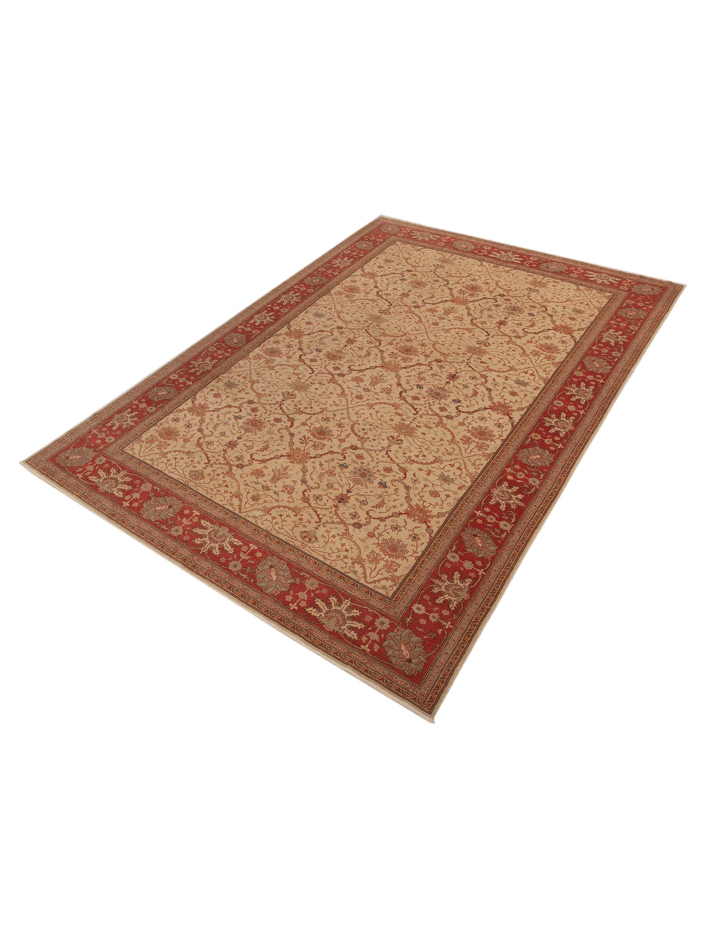 Antique Loom 108053 Ivory Rust 10.5x14.4 Hand Knotted Rug