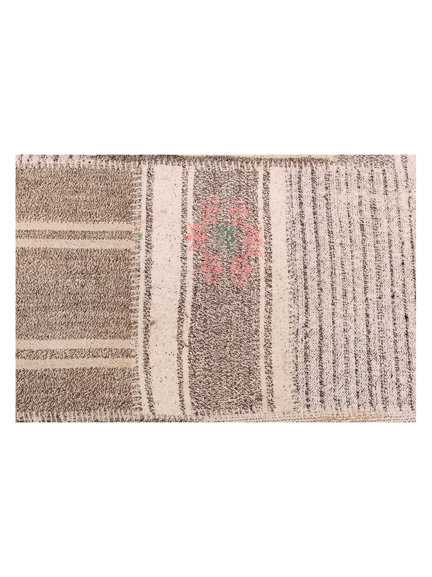Turkish Vestige Patchwork 114931 Ivory Brown 8.3x11.6 Hand Knotted Rug