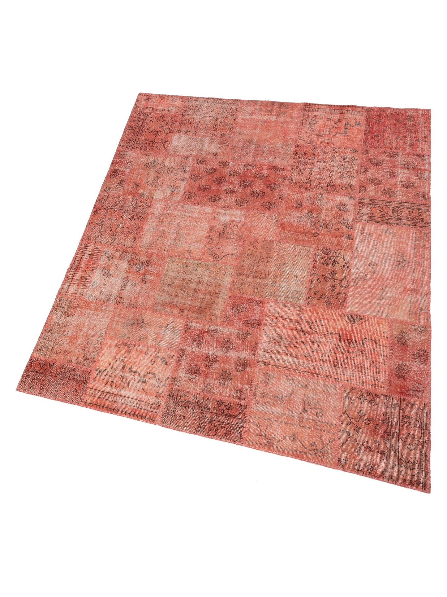 Turkish Vestige Patchwork 140558 Orange 8.1x10 Hand Knotted Rug