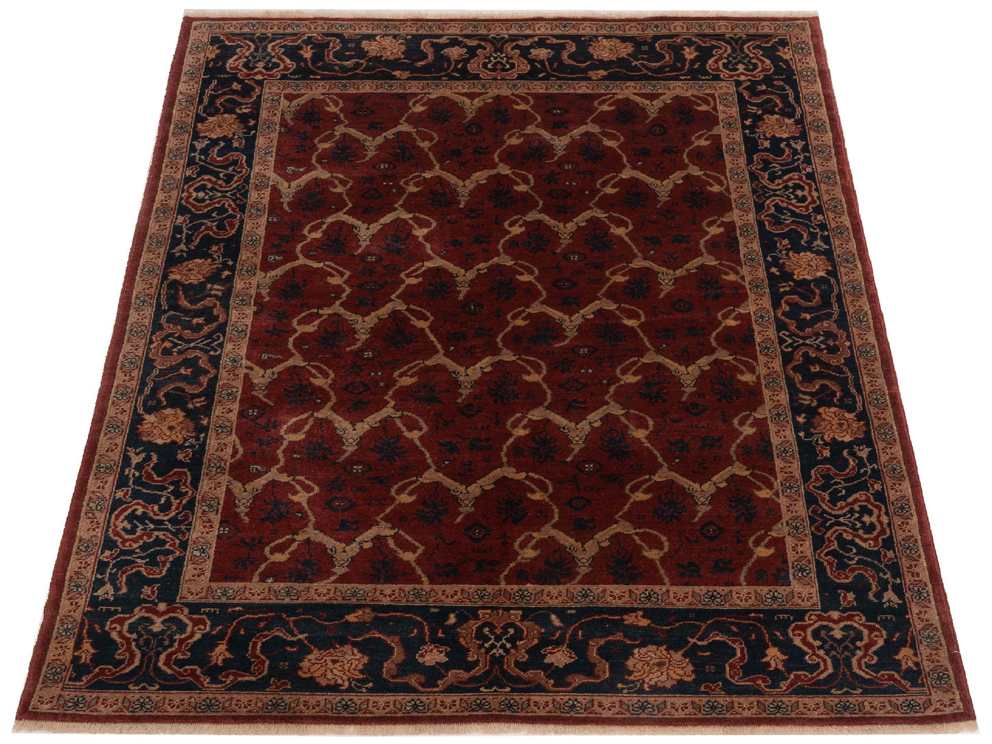 Antique Loom 147343 Red Navy 6x8.2 Hand Knotted Rug