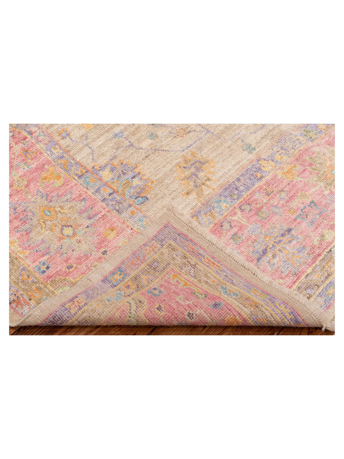 Angora Oushak 149722 Beige Pink 7.7x9 Hand Knotted Rug