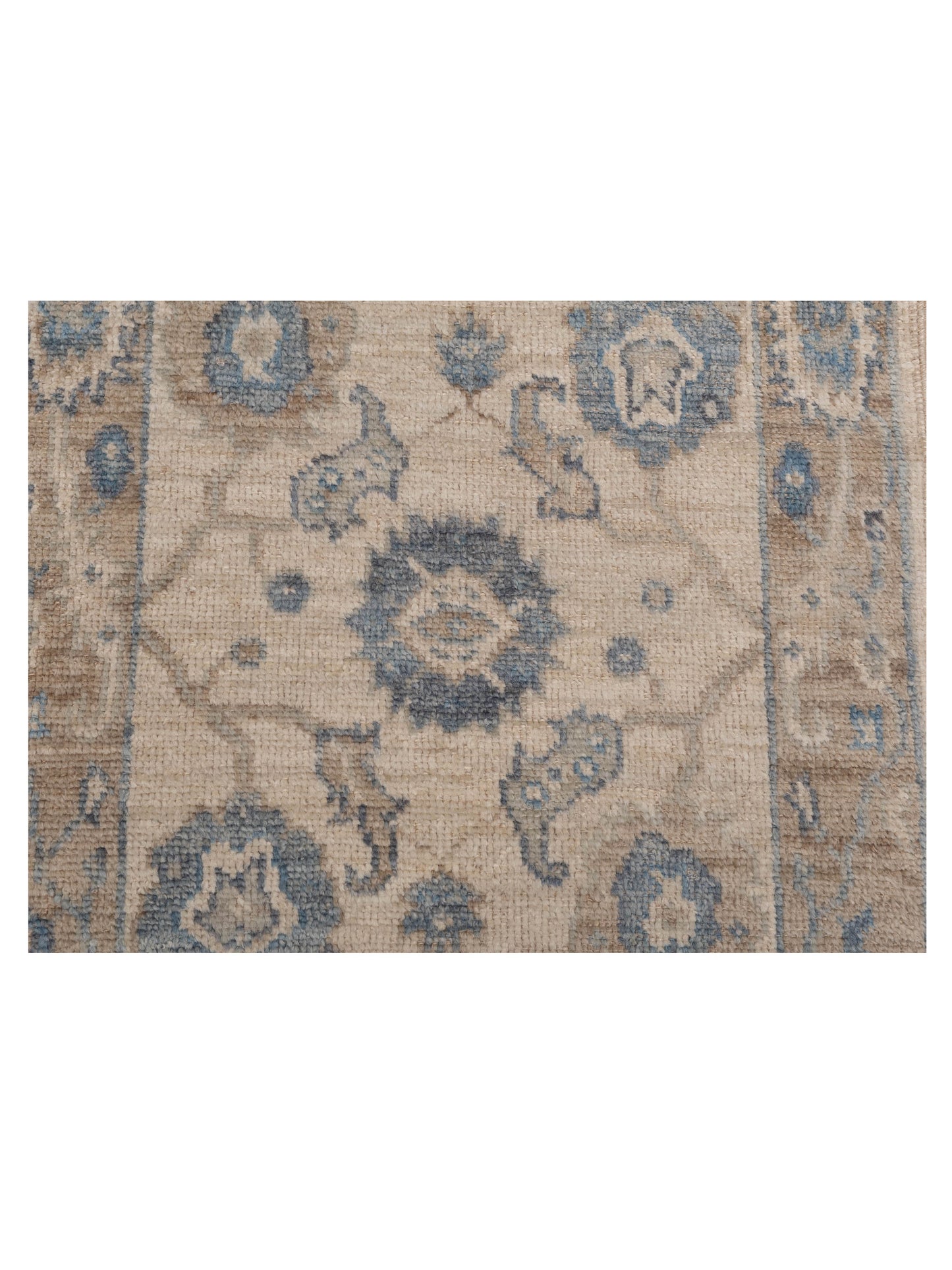 Angora Oushak 150398 Ivory Brown 2.7x9.10 Hand Knotted Rug