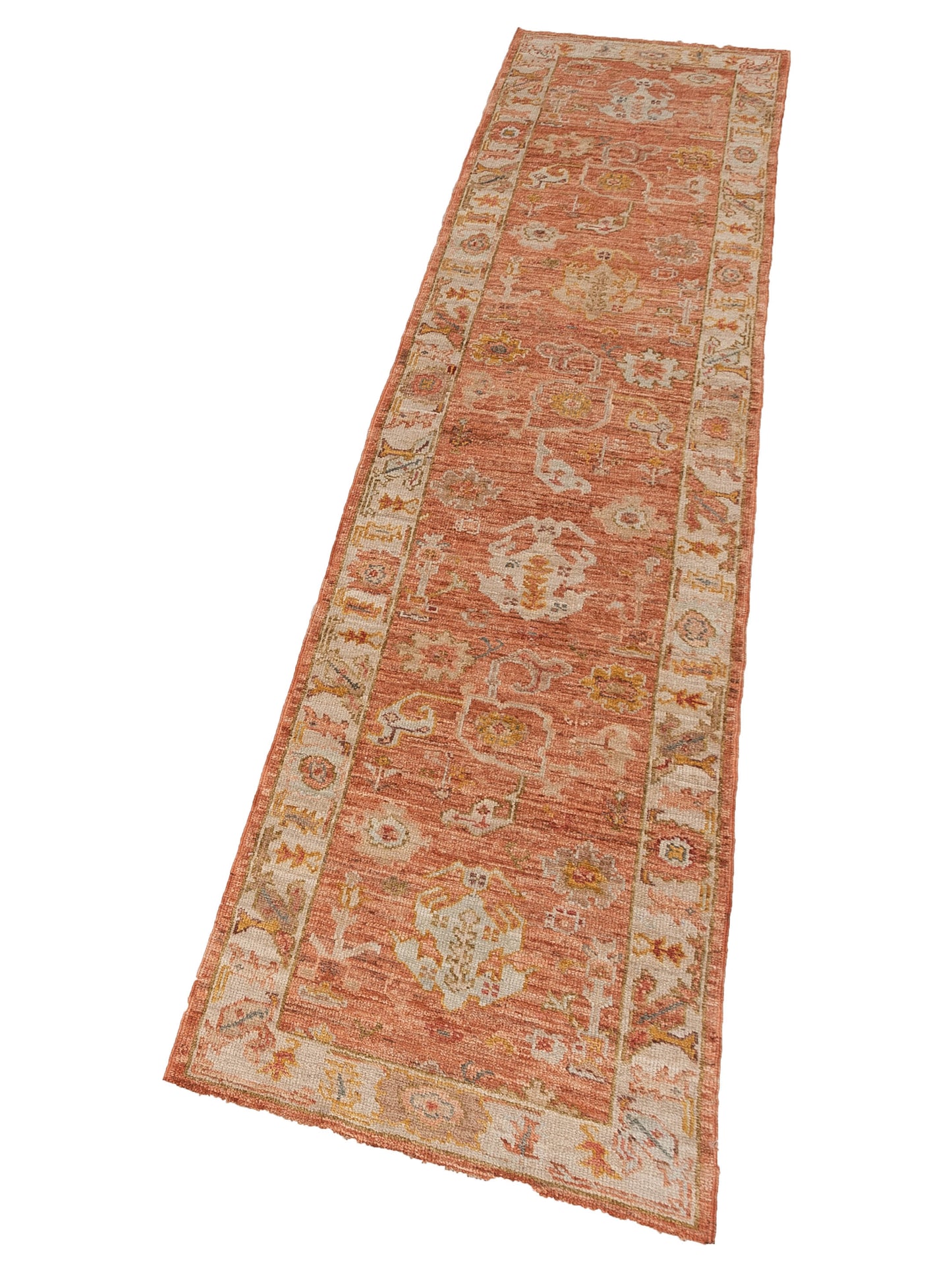 Angora Oushak 149500 Pink Ivory 2.8x11.6 Hand Knotted Rug