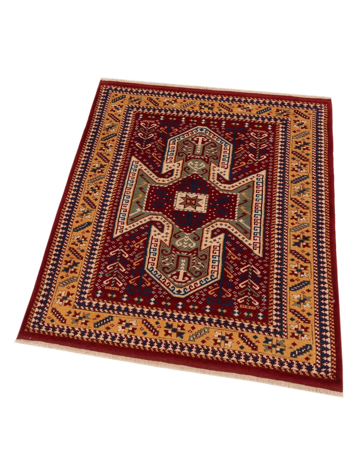 Turkish Shirwan 148347 Red Gold 4.2x5.11 Hand Knotted Rug