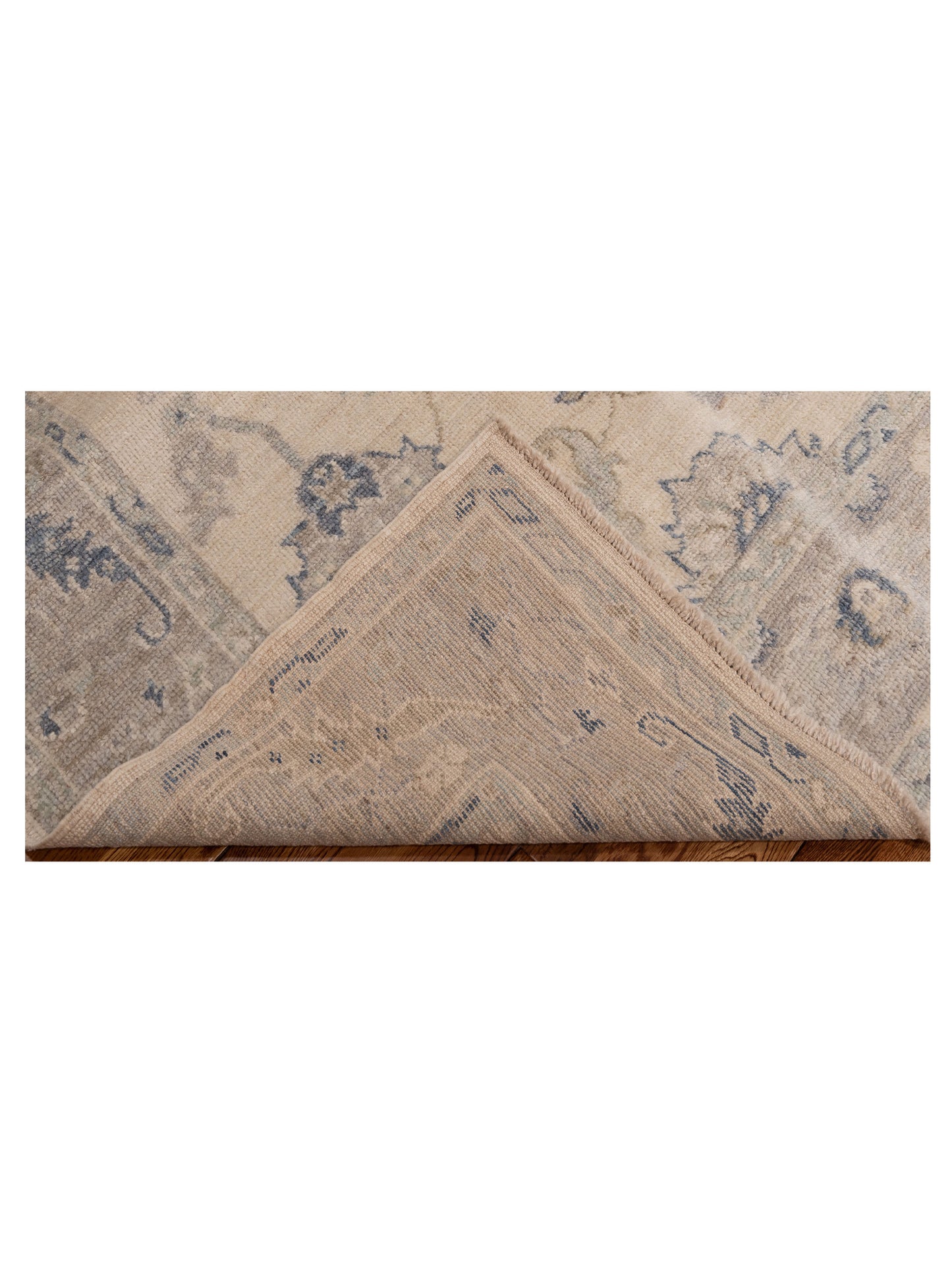 Angora Oushak 150427 Ivory Brown 5x6.10 Hand Knotted Rug