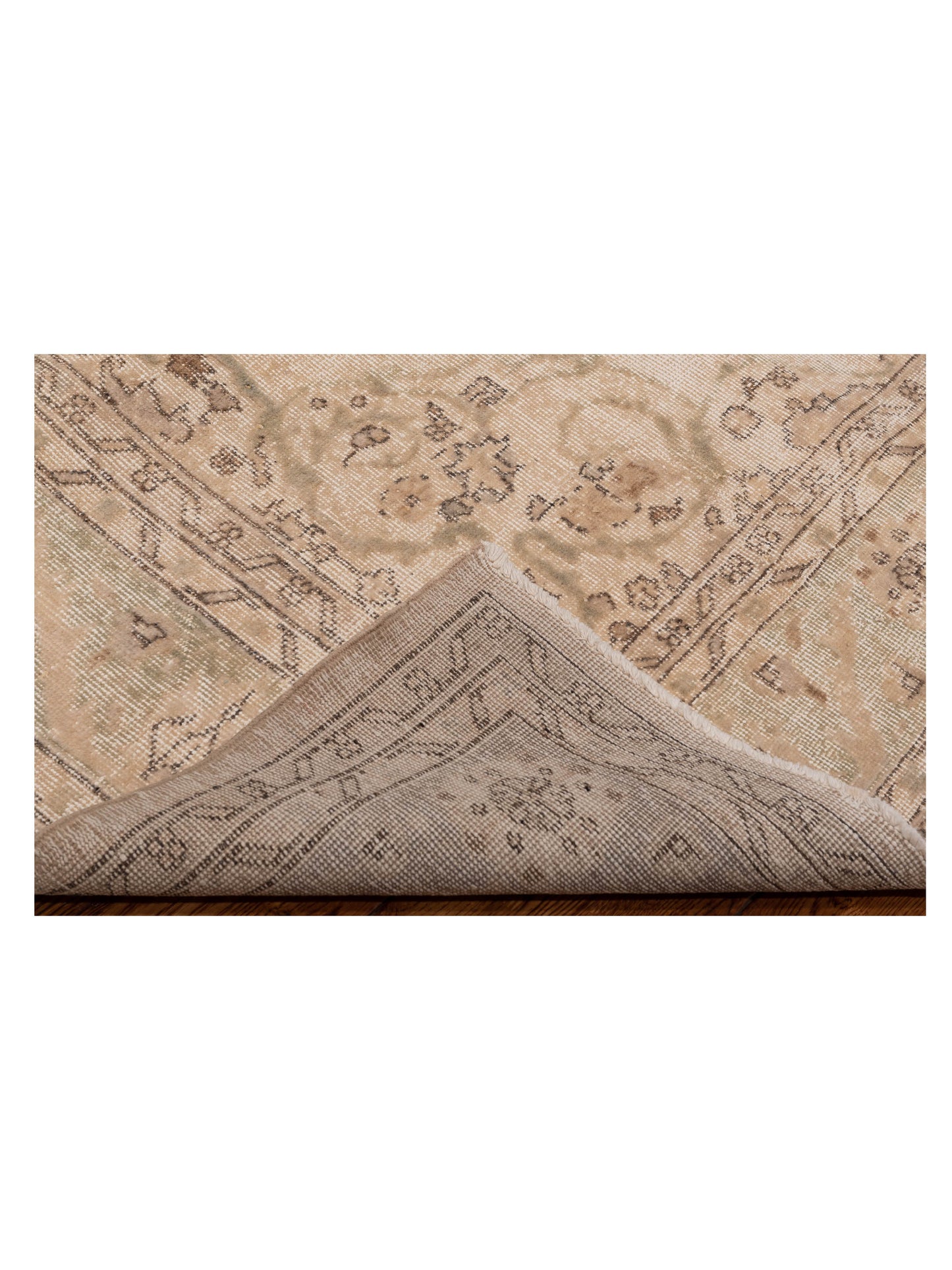 Vintage 118792 Natural 9.5x12.6 Hand Knotted Rug