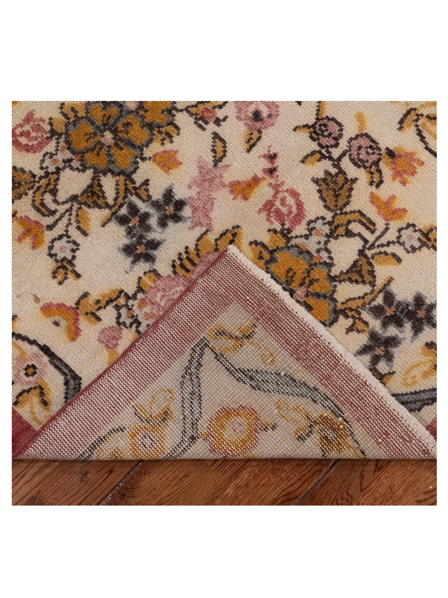 Old Anatolian 154188 Ivory Rust 2.11x5.7 Hand Knotted Rug