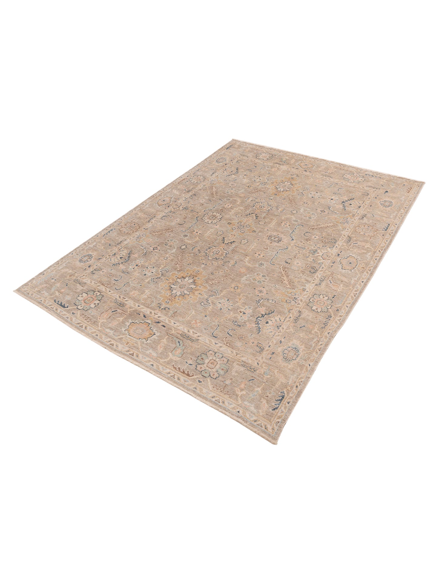 Angora Oushak 153962 Gray Gray 9x12.1 Hand Knotted Rug