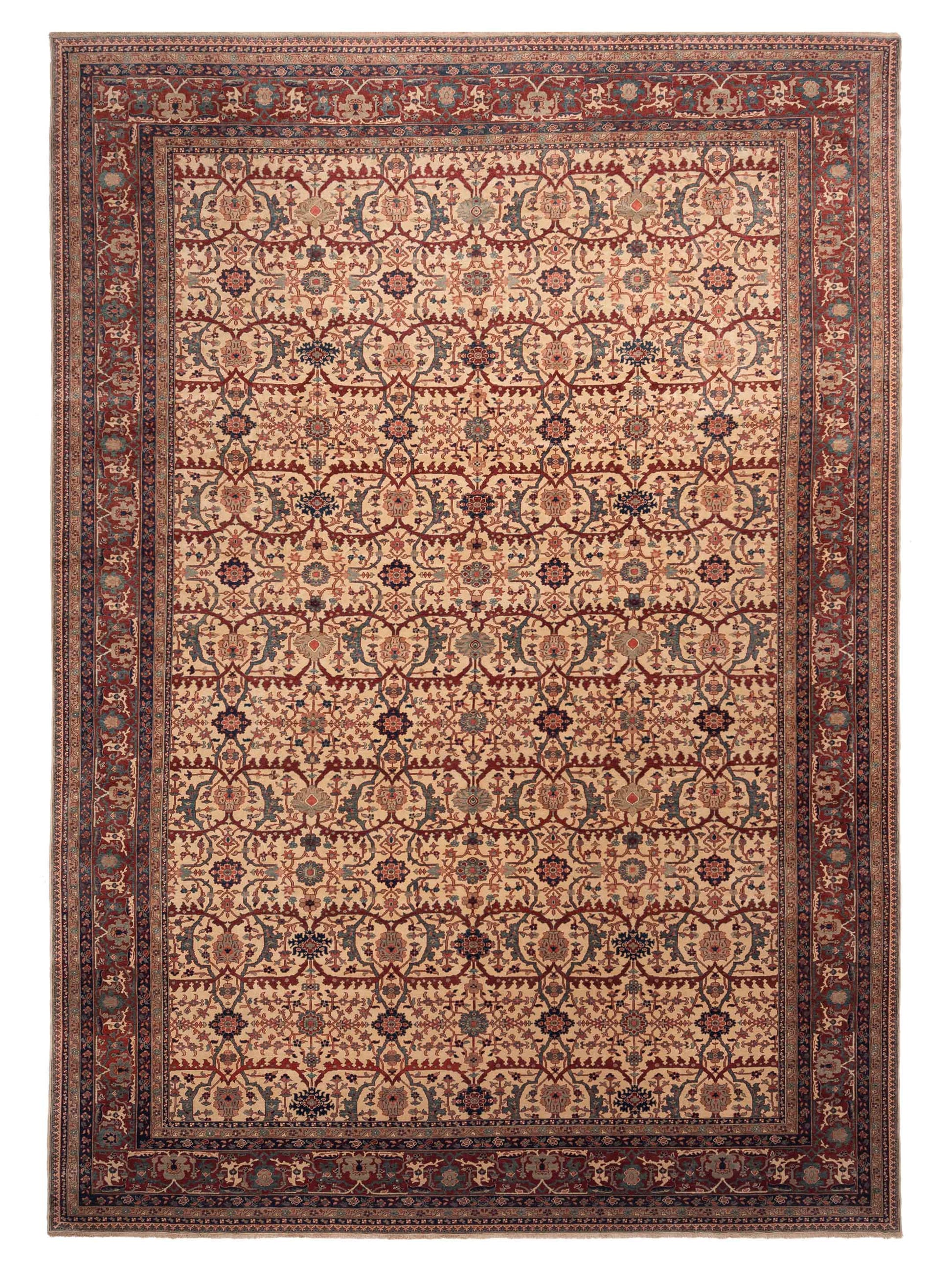 Pasha Antique Loom  Ivory Red Traditional