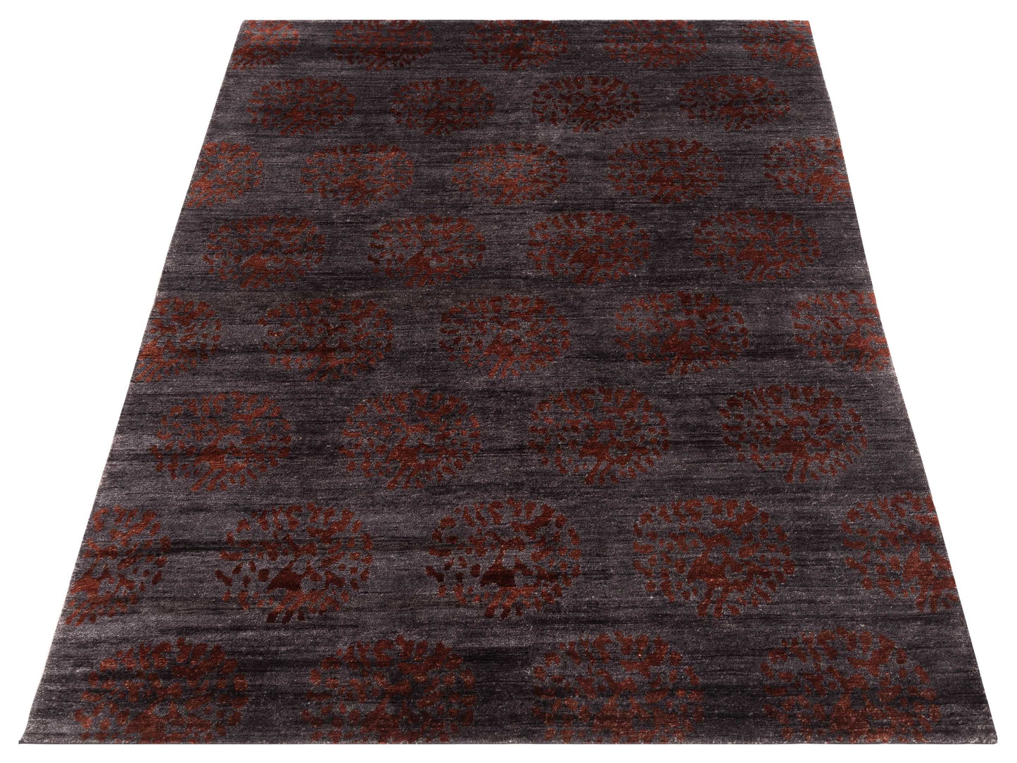 Tibetino 119751 Charcoal Red 6x8.11 Hand Knotted Rug