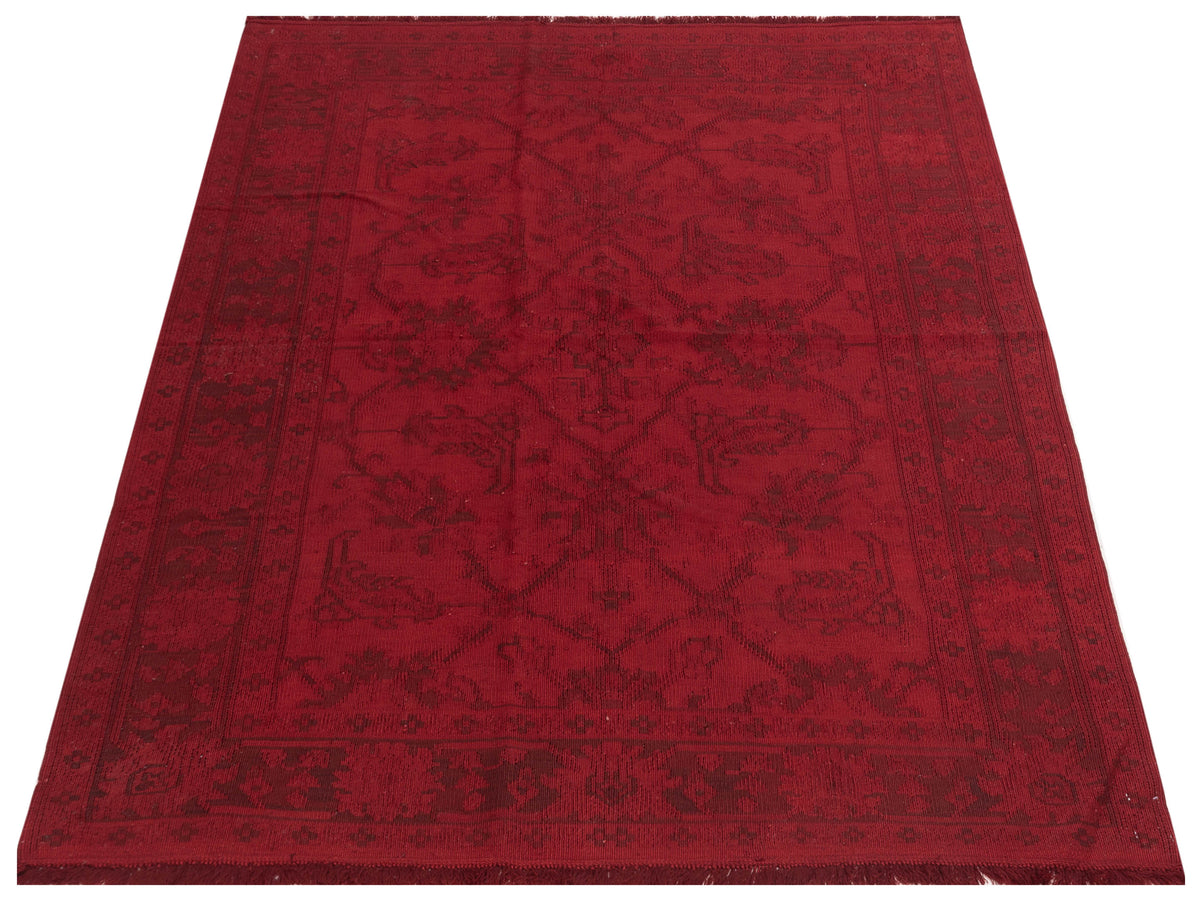 Transilvanian Kilim 70413 Red Red 5.9x7.8 Hand Woven Rug