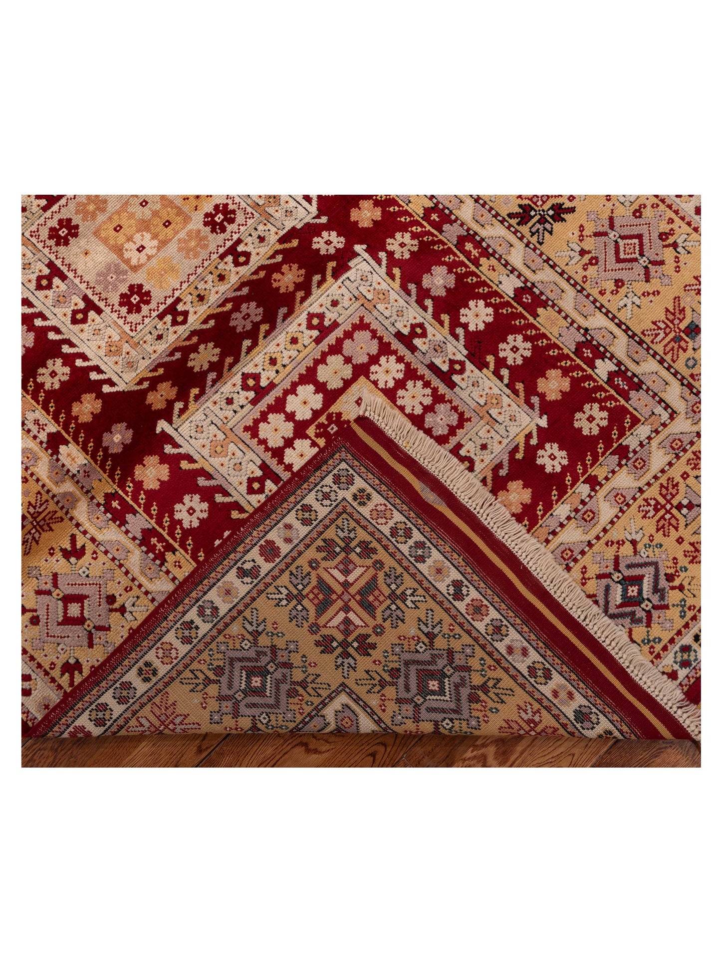 Turkish Shirwan 145201 Red Gold 4.6x7.7 Hand Knotted Rug
