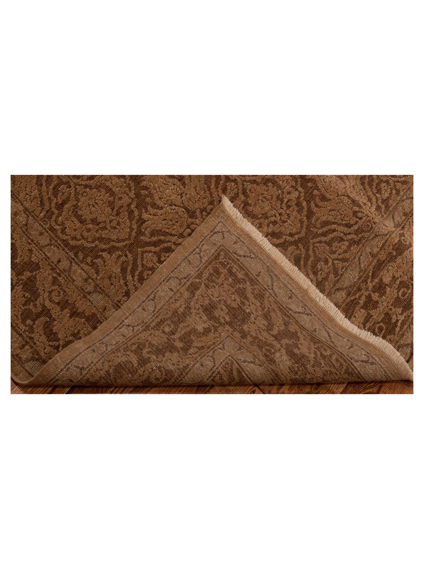 Defne Tulip Light Brown Brown 4.2x5.10 Hand Knotted Rug