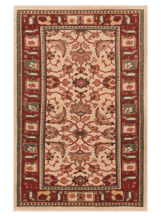 Pasha Antique Loom  Ivory Red Traditional