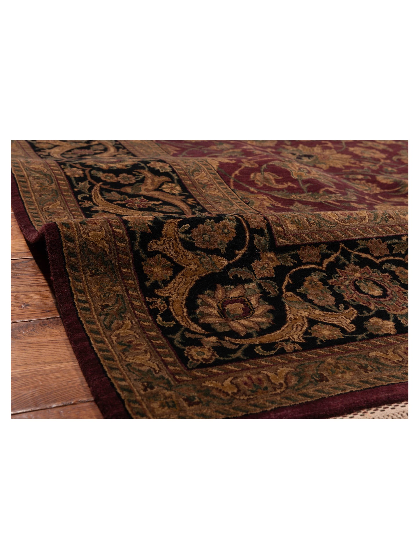 Crown 83893 Eggplant Black 9.2x12.5 Hand Knotted Rug