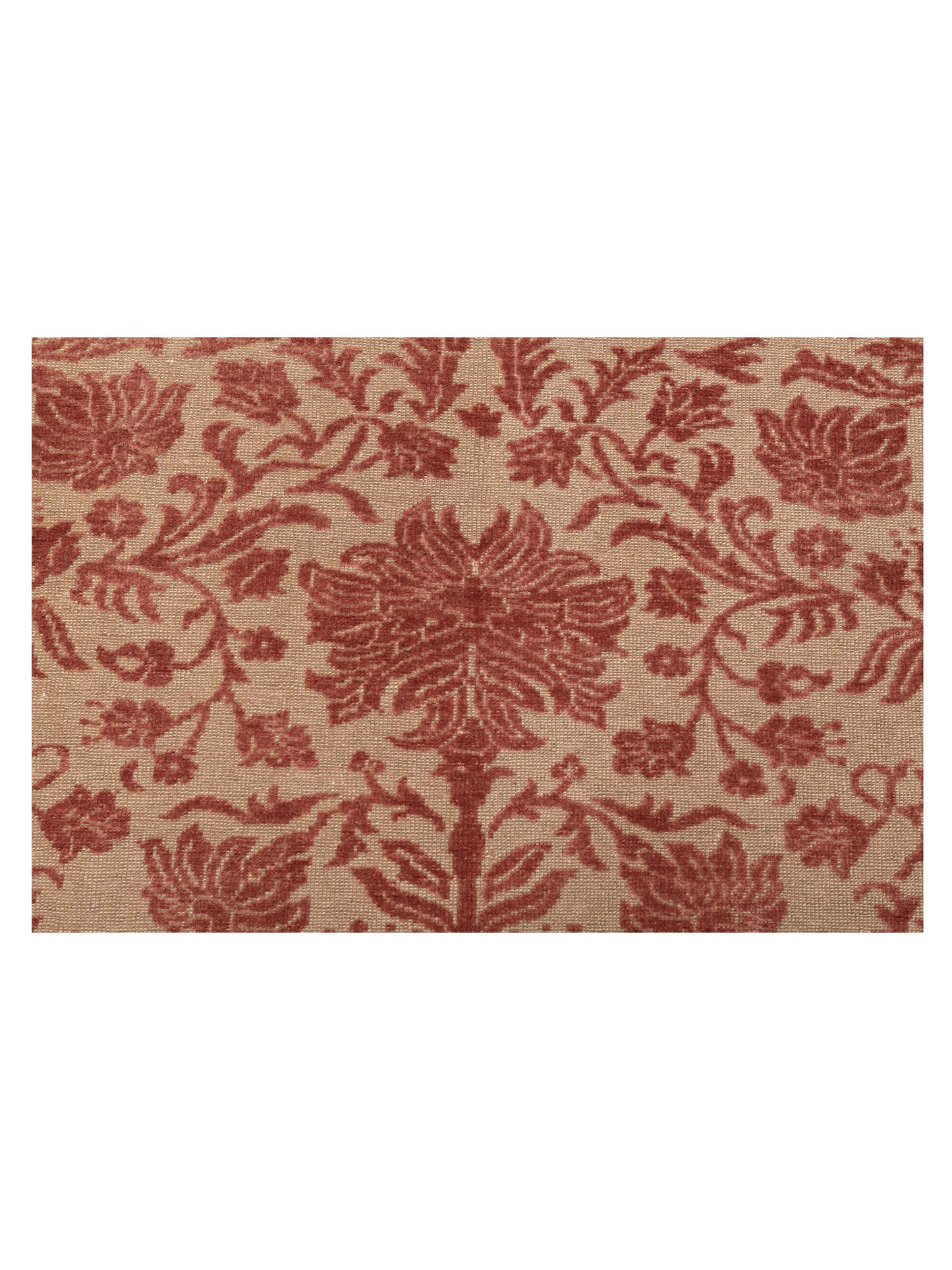 Turkish Elvan 97429 Cream Pink 9.5x11.2 Hand Knotted Rug