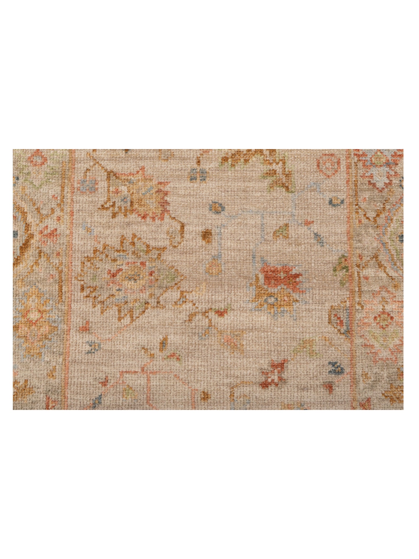 Angora Oushak 149583 Ivory Silver 2.6x15.2 Hand Knotted Rug
