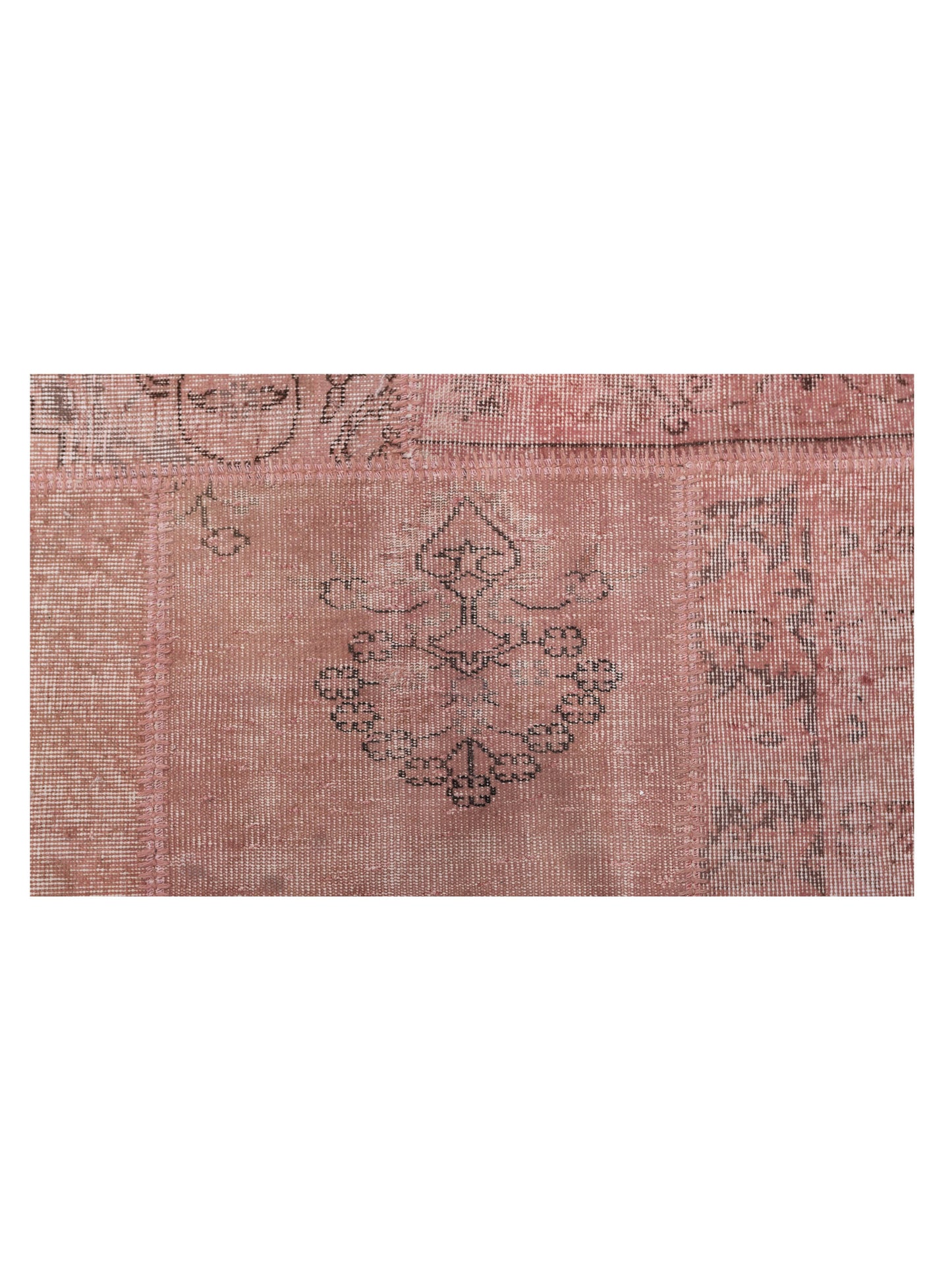 Turkish Vestige Patchwork 149173 Pink 12x14.11 Hand Knotted Rug