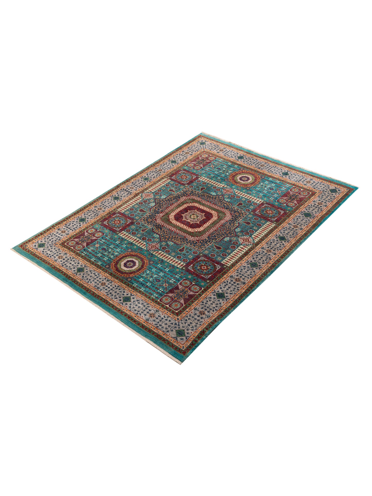 Artisan Mamluk 154736 Blue Gray 5.10x7.9 Hand Knotted Rug
