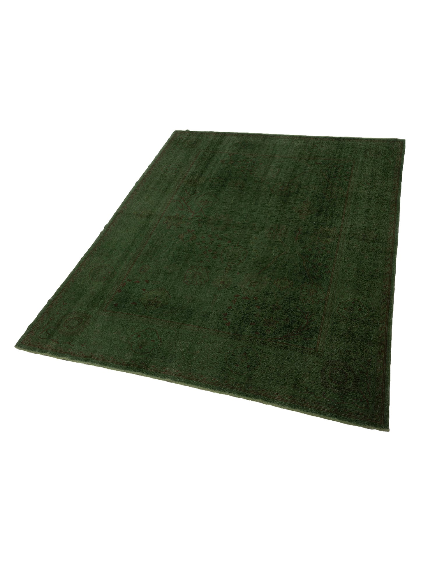 Vintage 75083 Green 9.7x12.2 Hand Knotted Rug