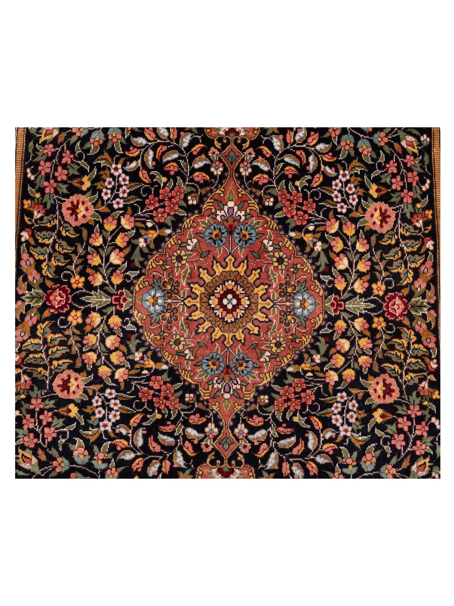 Pure Silk 122375 Black Gold 2x3.2 Hand Knotted Rug