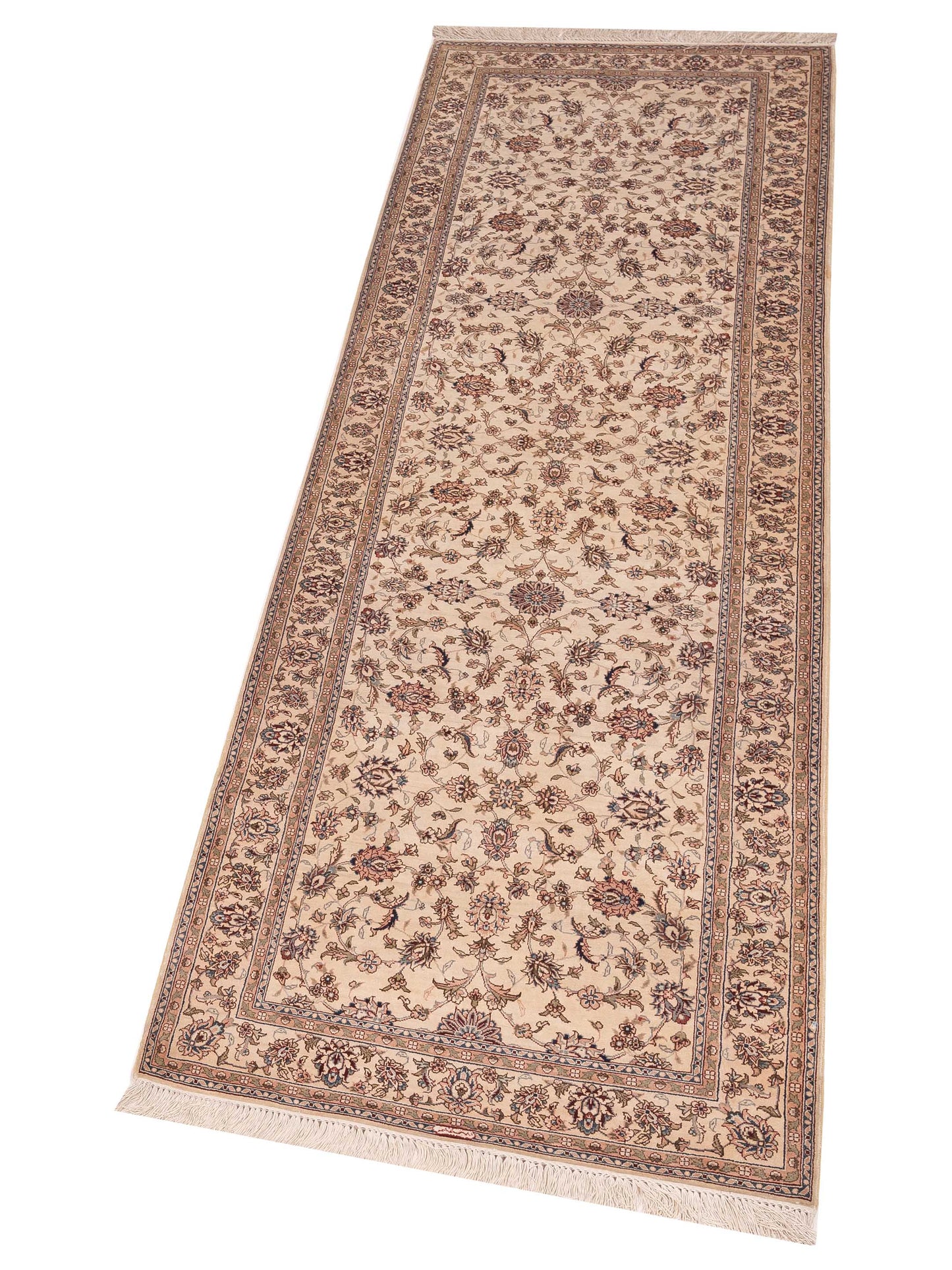 Pure Silk 105522 Ivory Ivory 2.7x8.1 Hand Knotted Rug