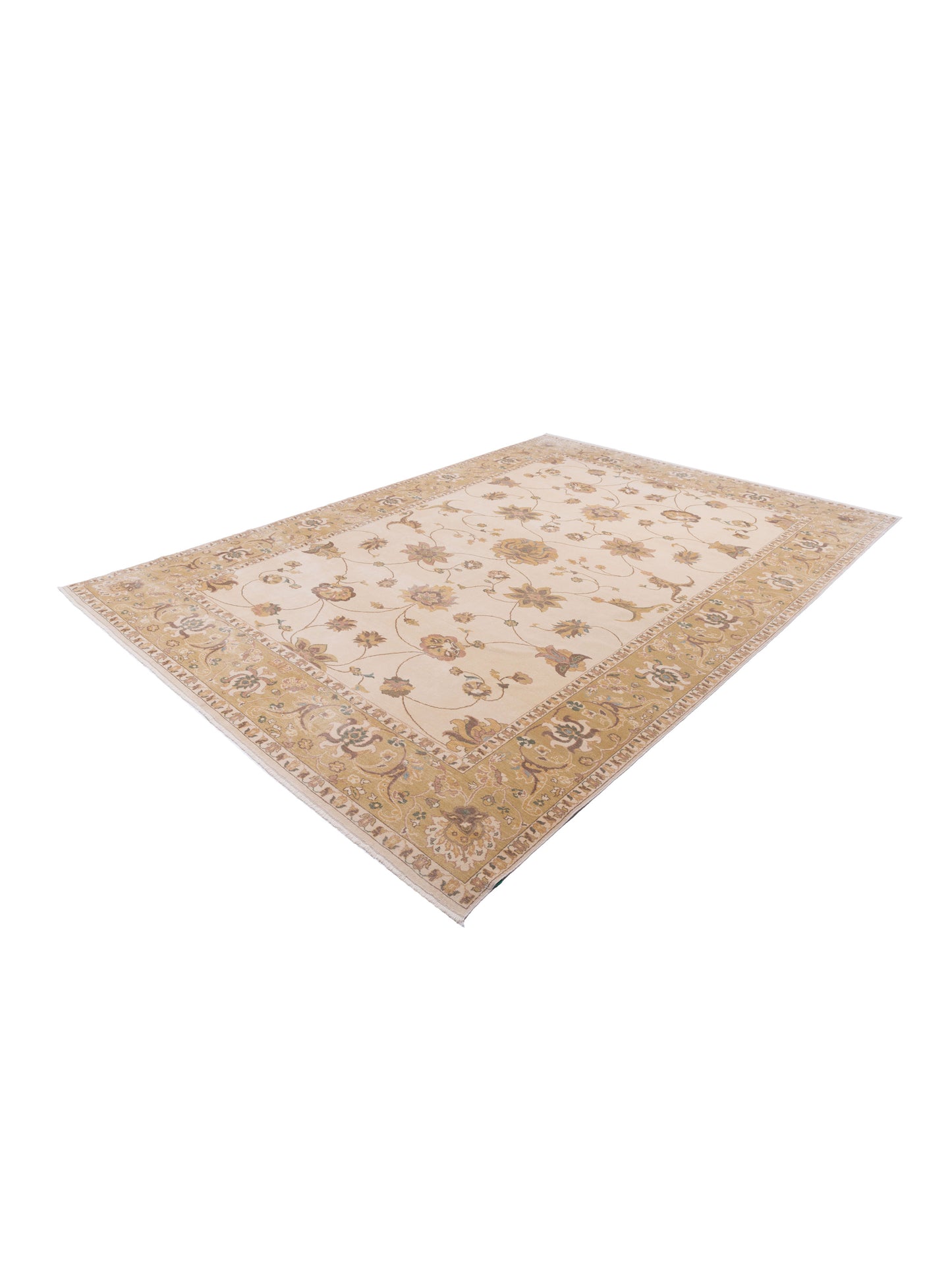 Antique Loom 108153 Ivory Gold 10.4x14.4 Hand Knotted Rug
