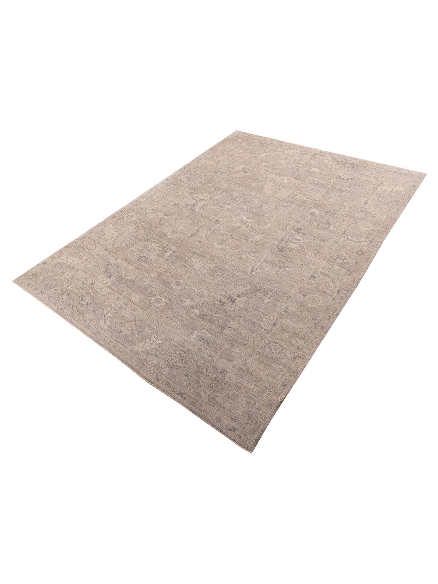 Angora Oushak 156033 Gray Gray 11.5x15.8 Hand Knotted Rug