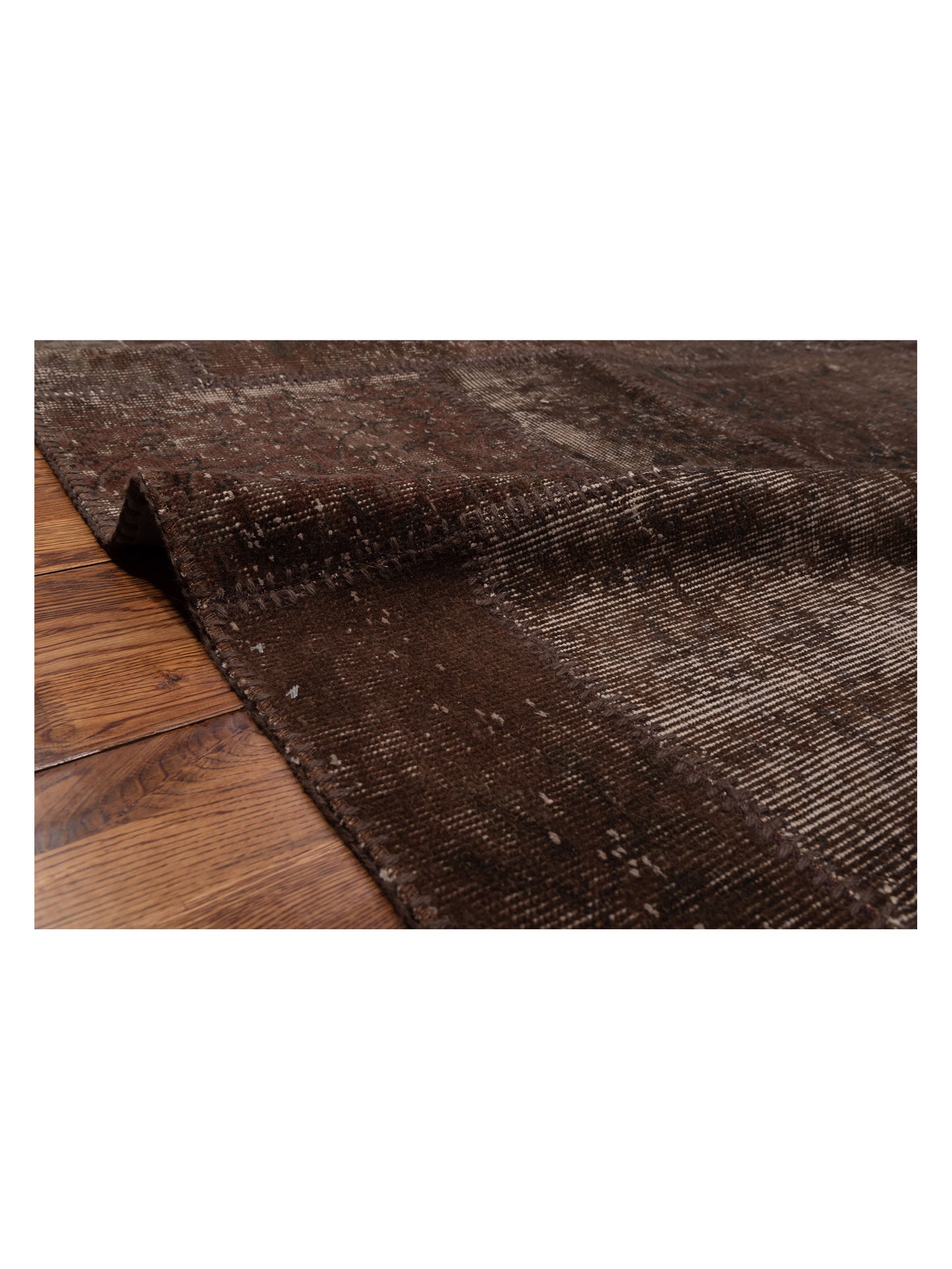 Turkish Vestige Patchwork 109503 Dark Brown 8x9.10 Hand Knotted Rug