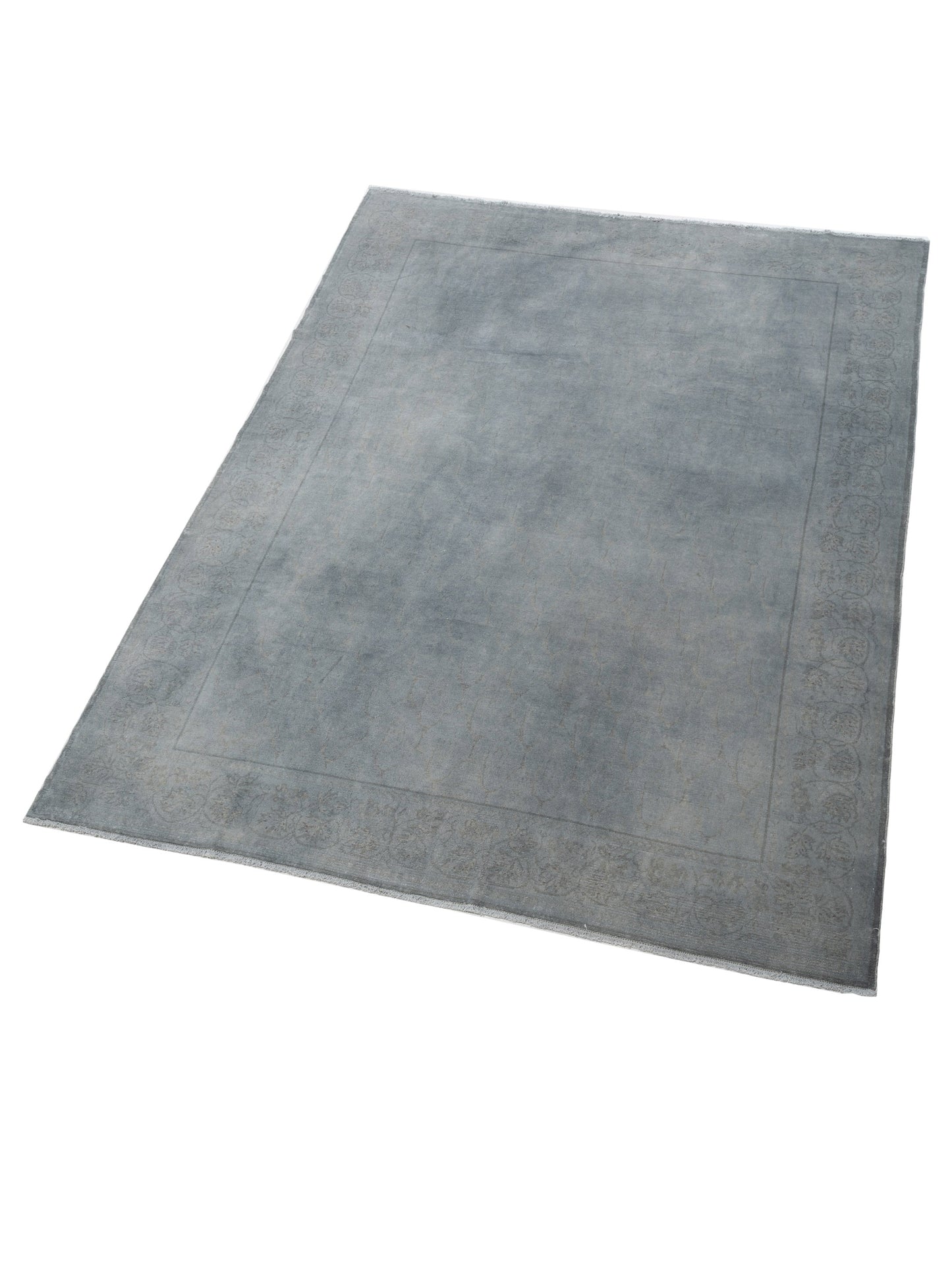 Vintage 107514 Gray 8.1x10.1 Hand Knotted Rug
