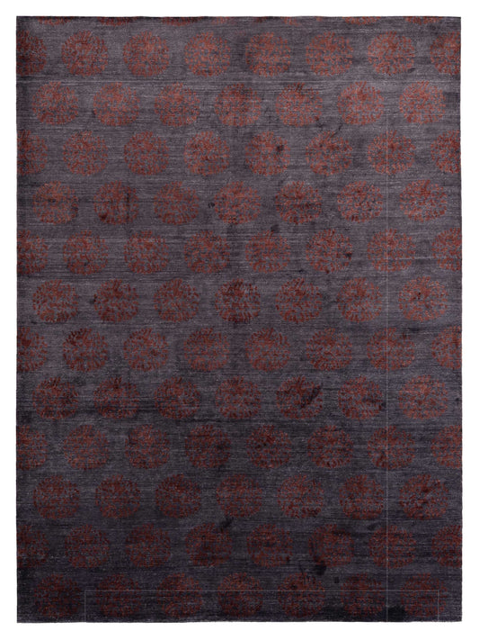 Siena Tibetino  Charcoal Red Contemporary