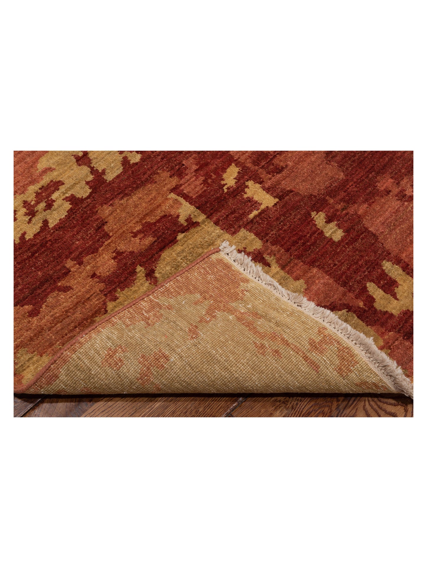 Aurore 120212 Coral Gold 7.9x9.4 Hand Knotted Rug