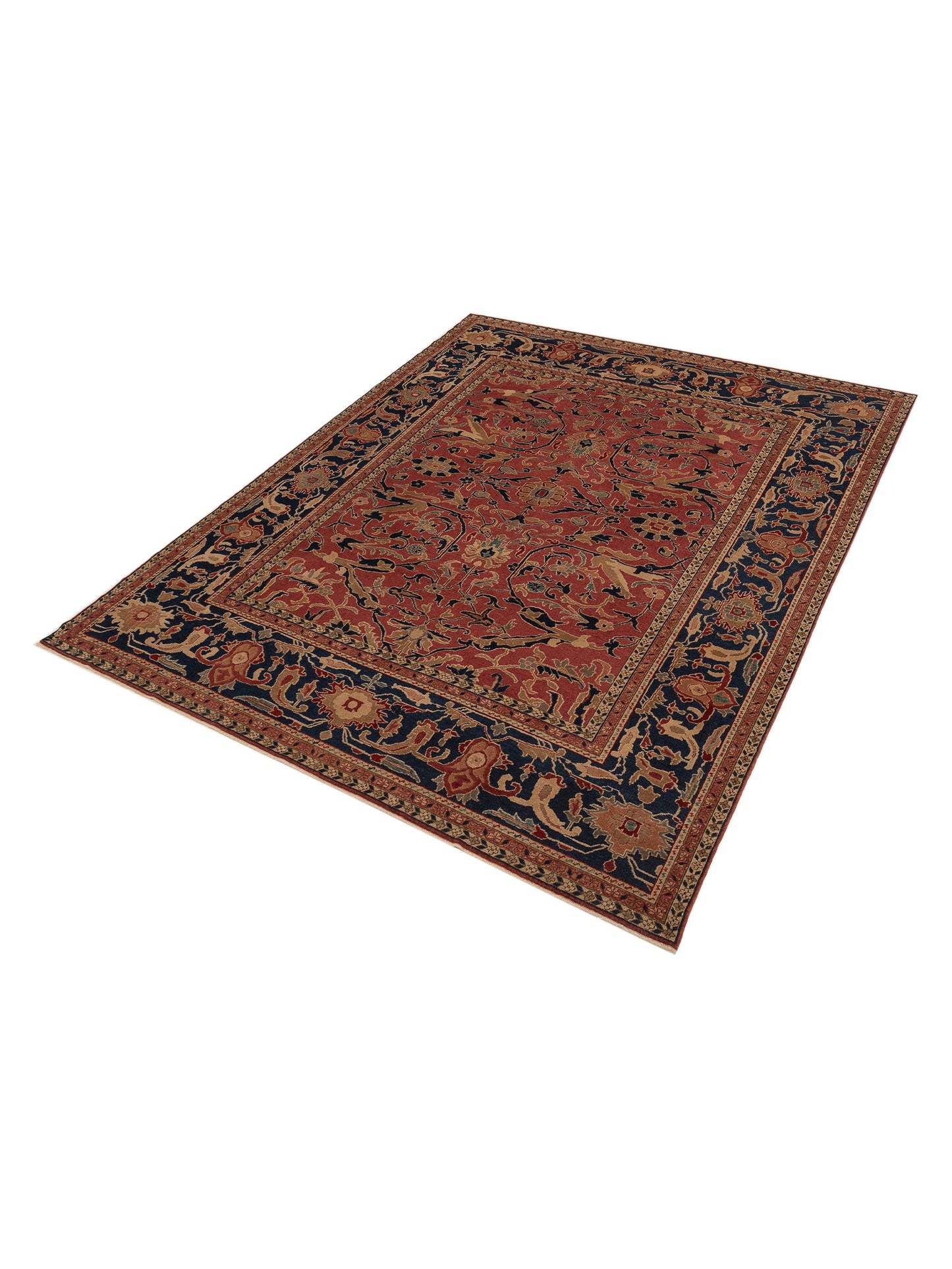 Antique Loom 104420 Rust Navy 9.3x11.7 Hand Knotted Rug