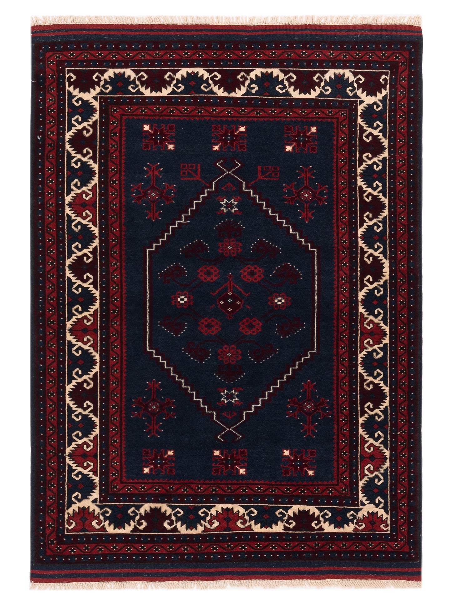 Pasha Turkish Shirwan  Charcoal Ivory Traditional