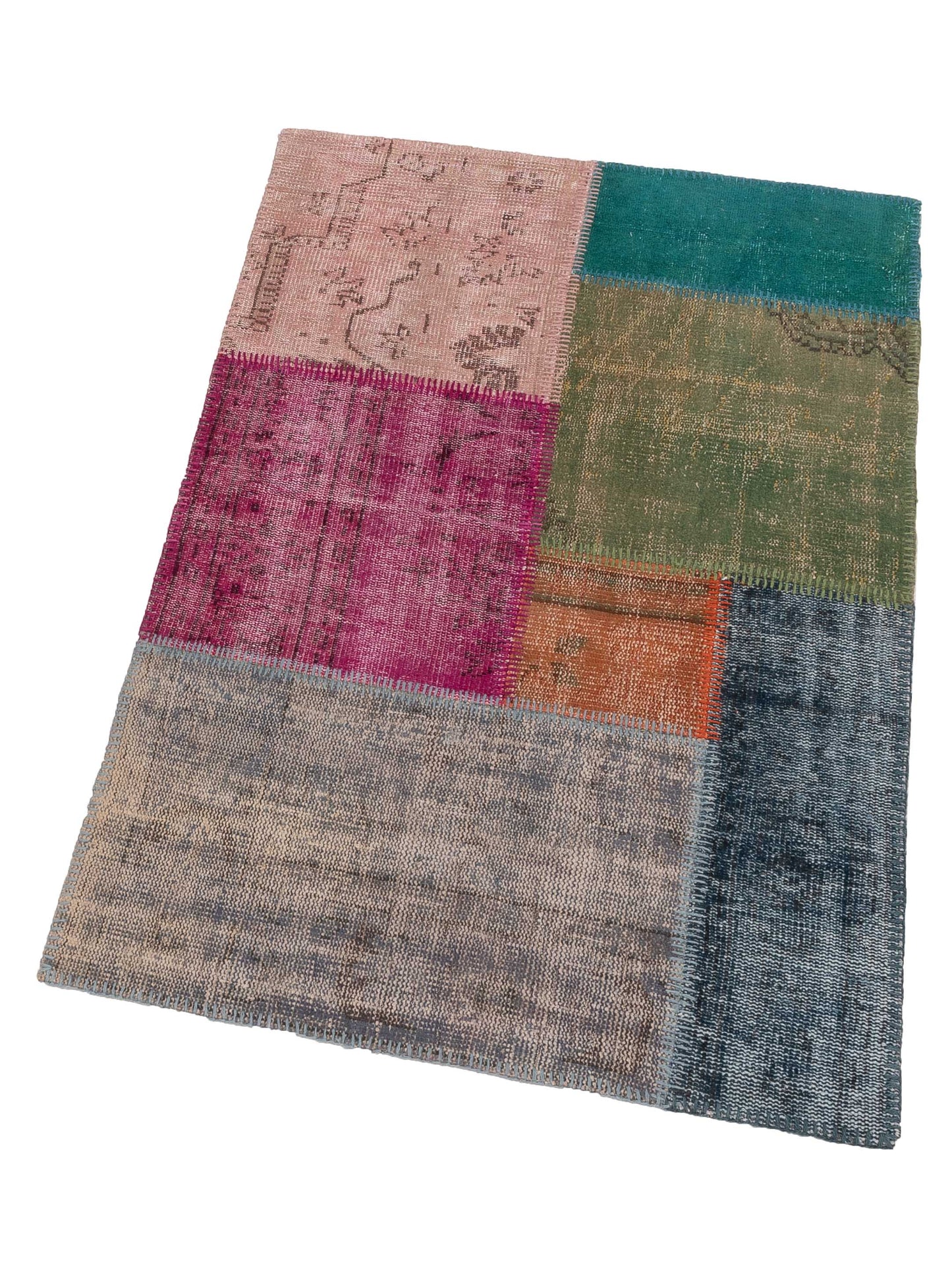 Turkish Vestige Patchwork 131091 Multi 3.4x4.11 Hand Knotted Rug