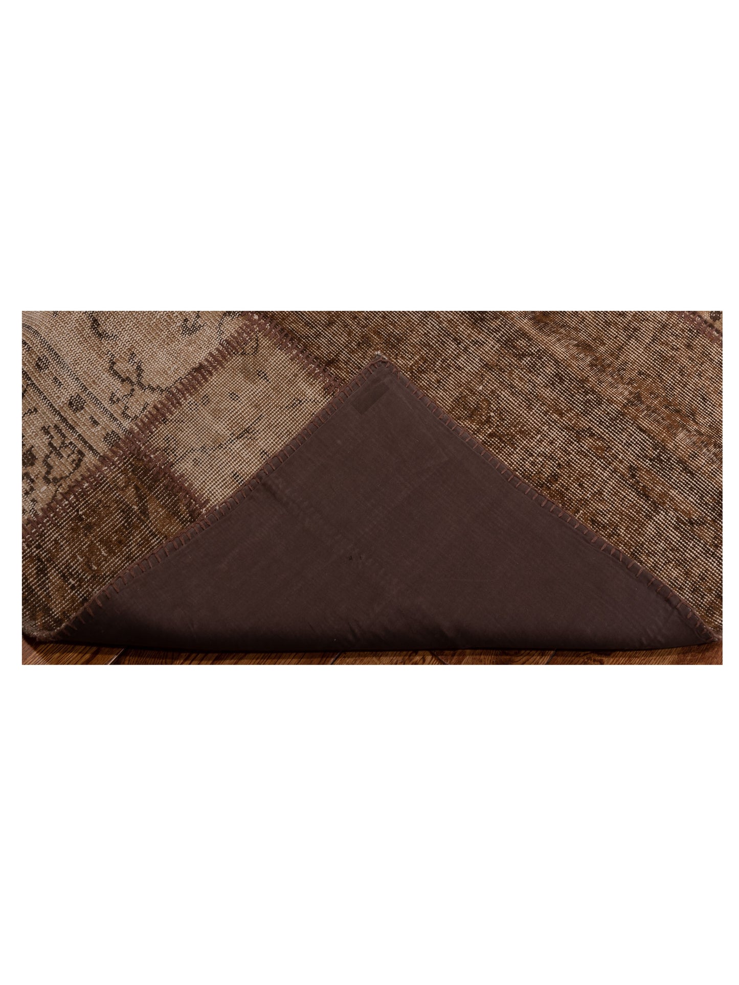 Turkish Vestige Patchwork 108976 Brown 8.3x9.10 Hand Knotted Rug